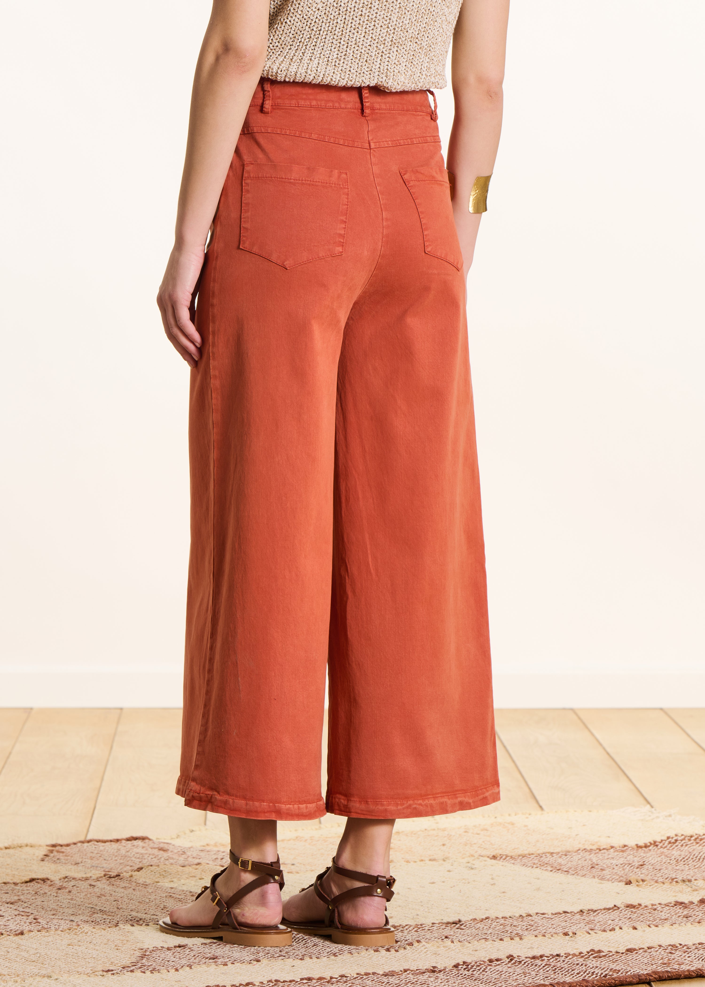 Pantalone terracotta ampio 7/8