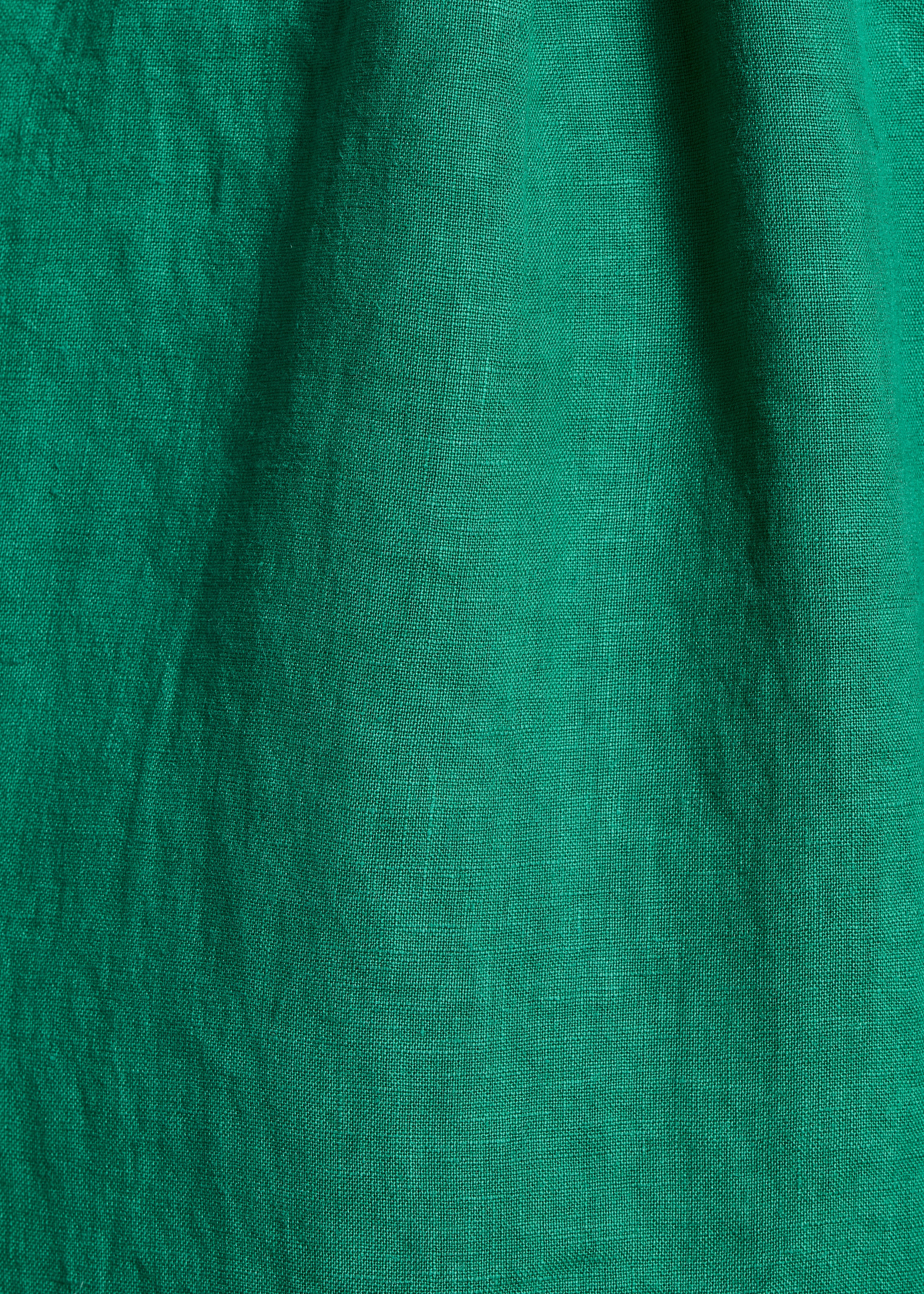 Wide cropped linen pants in green