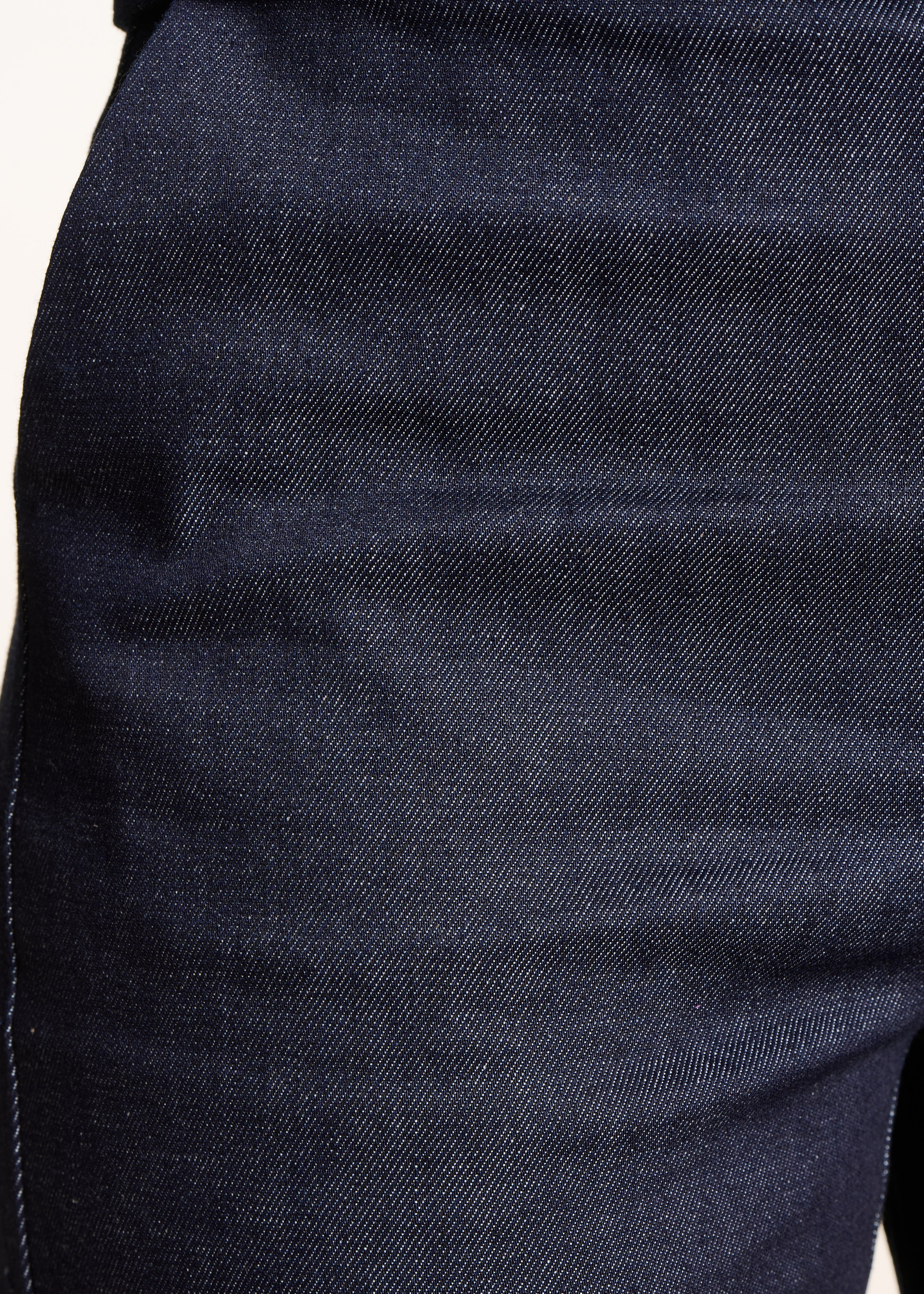 Rechte 7/8 broek van raw denim