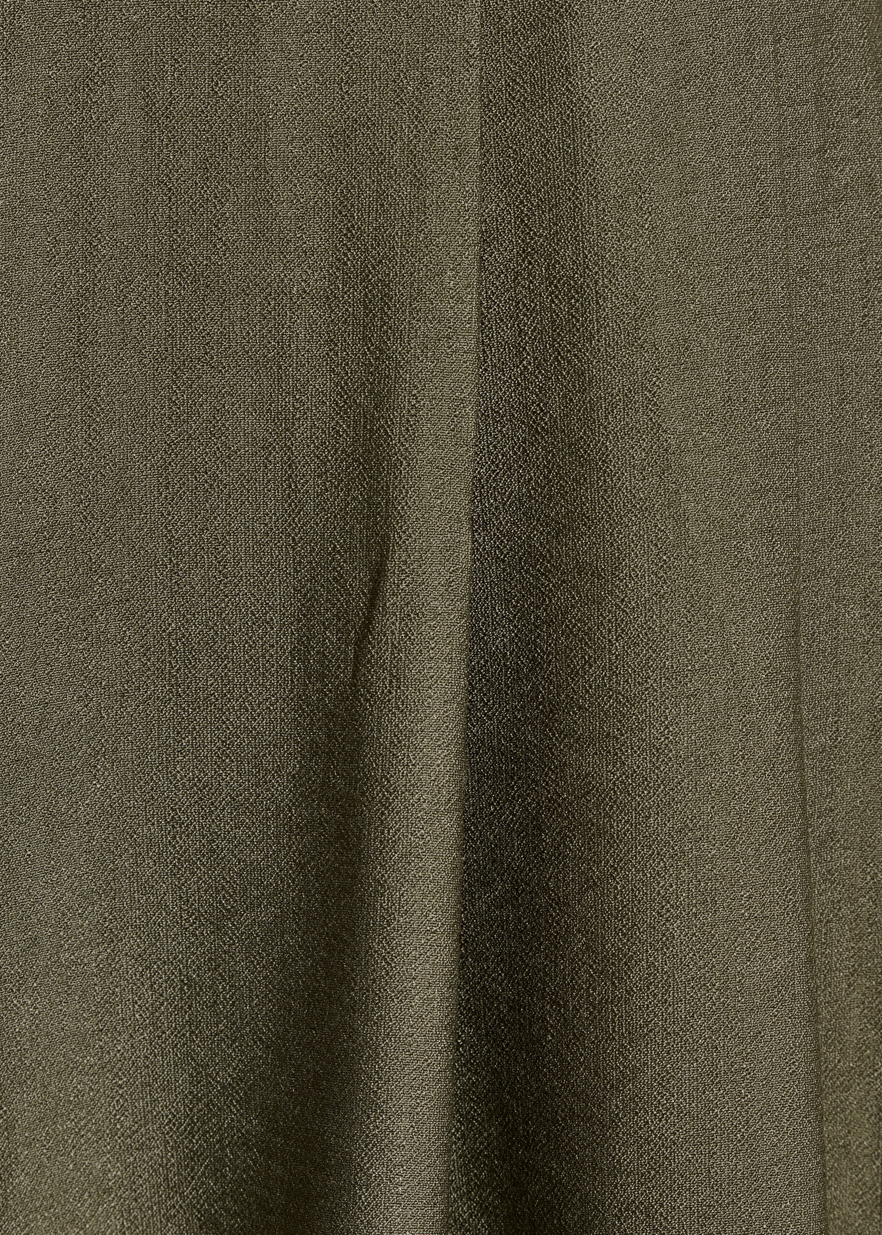 Long high-waisted elasticated khaki trousers