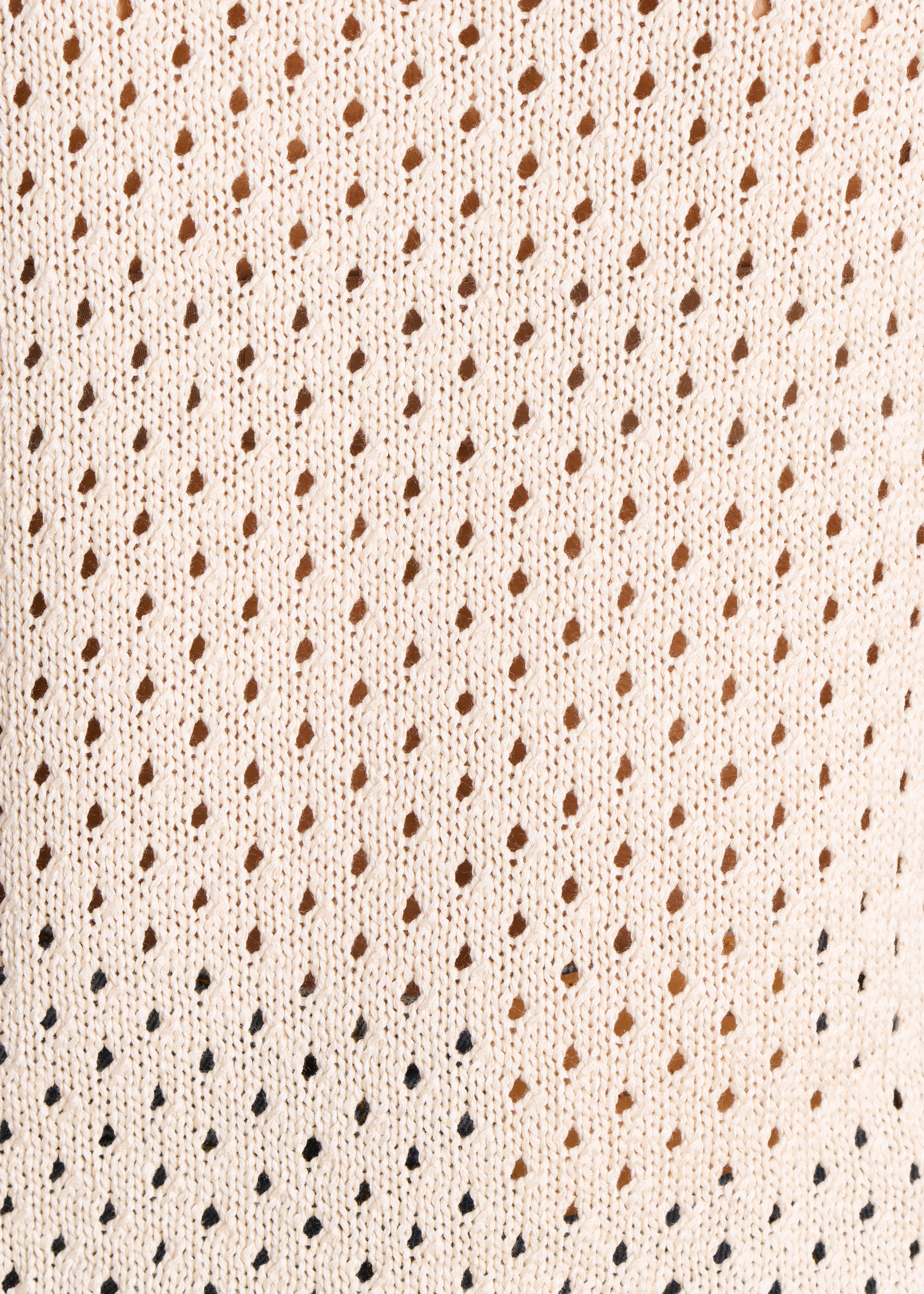 Ecru crochet knit openwork sweater