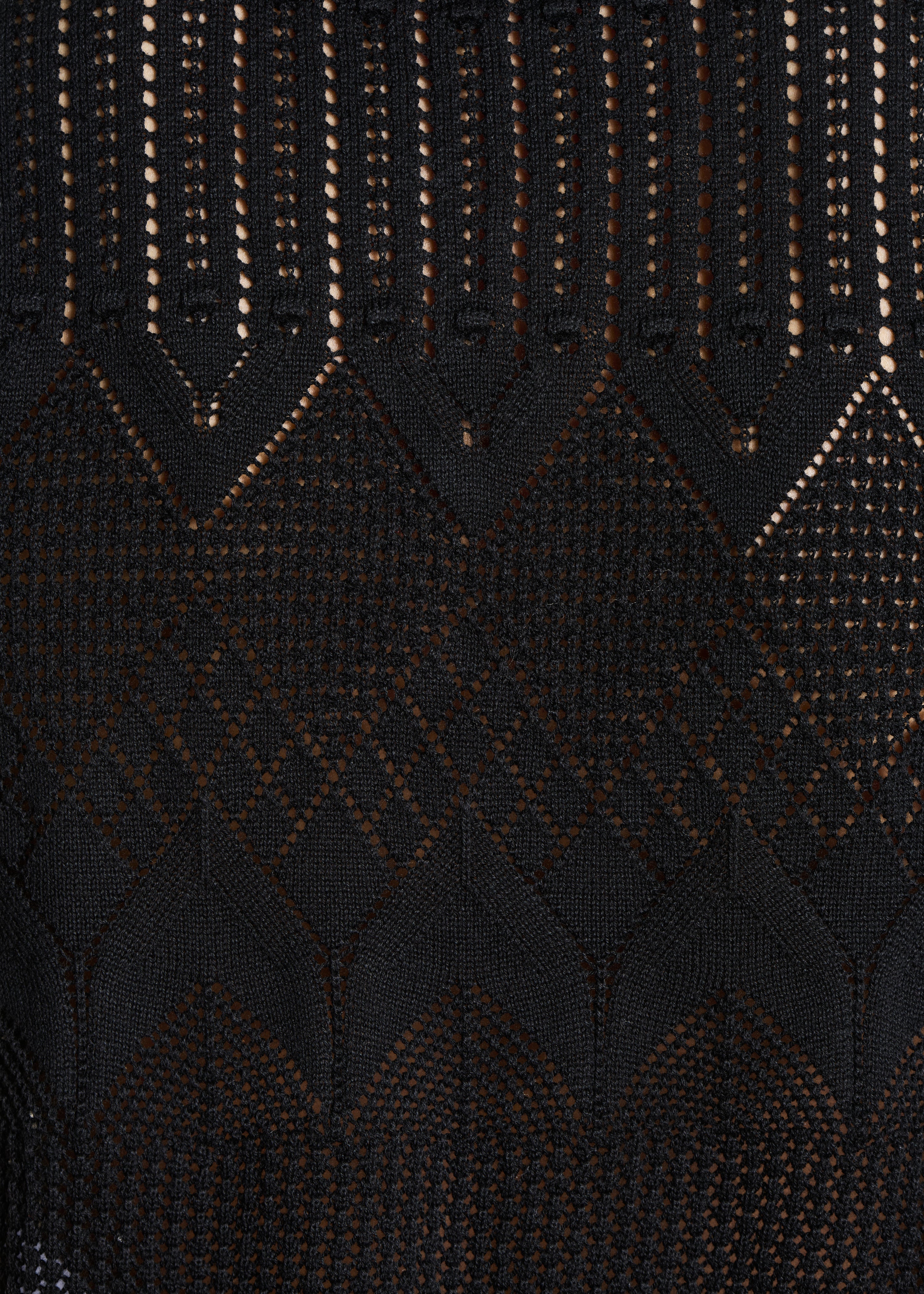 Pull court noir sans manches en maille pointelle