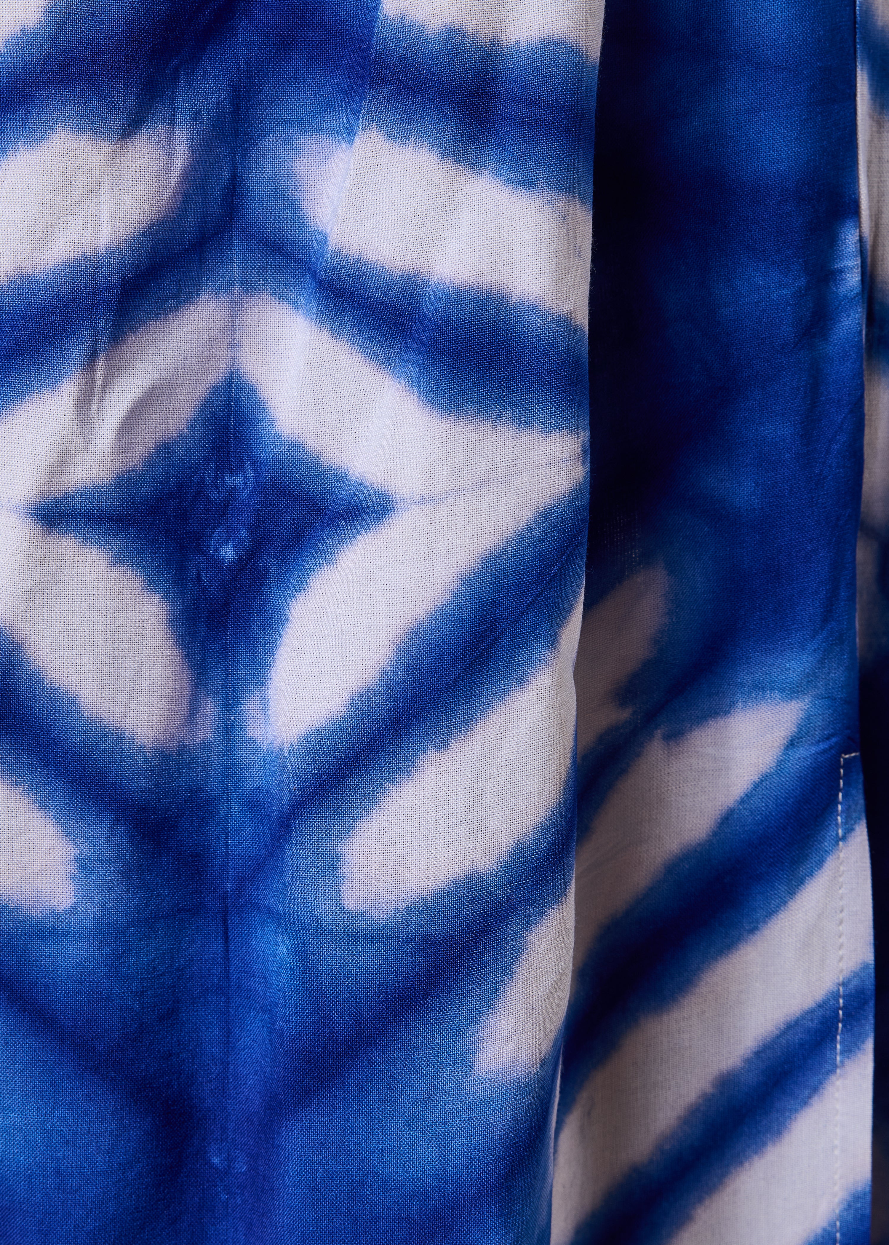 Abito lungo blu maniche 3/4 con stampa