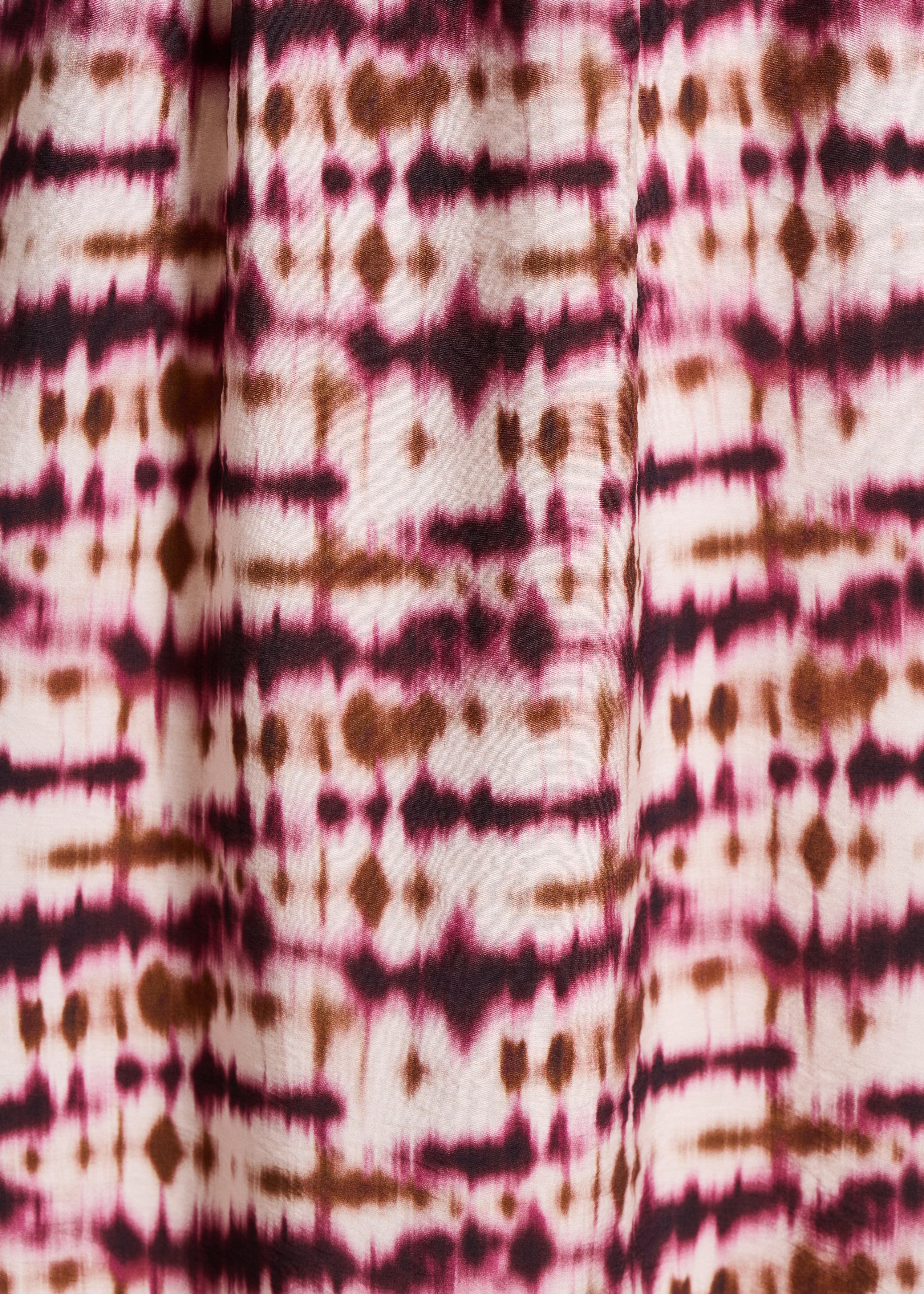 Losse lange jurk met bordeaux tie-dye print