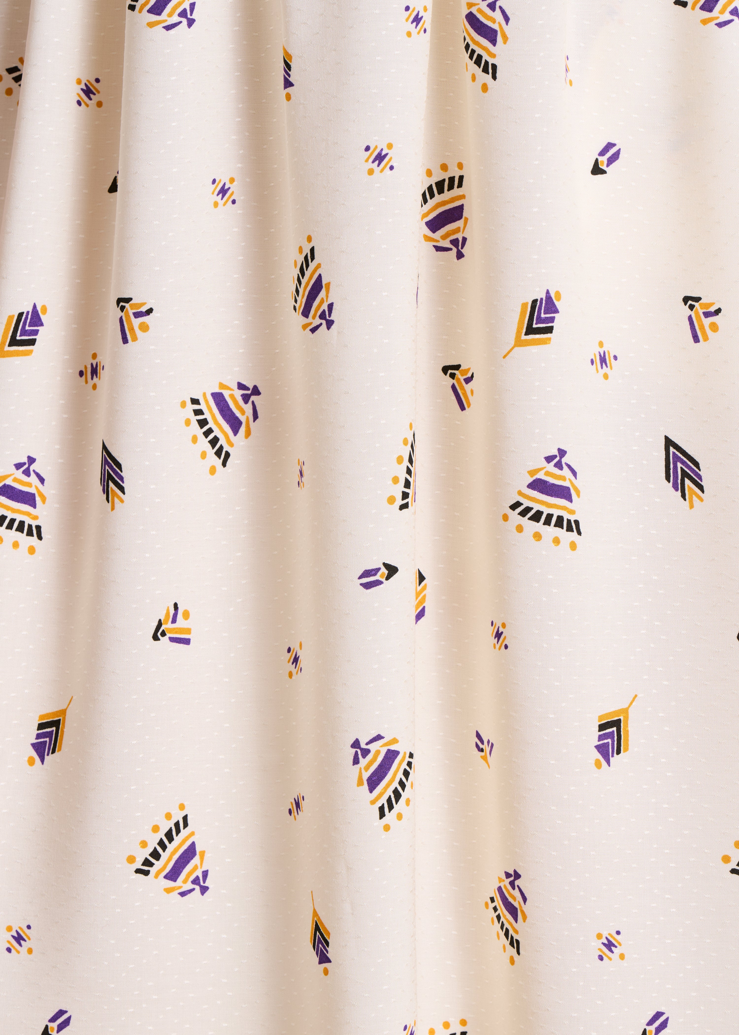 Long off-white dress with V-neck print