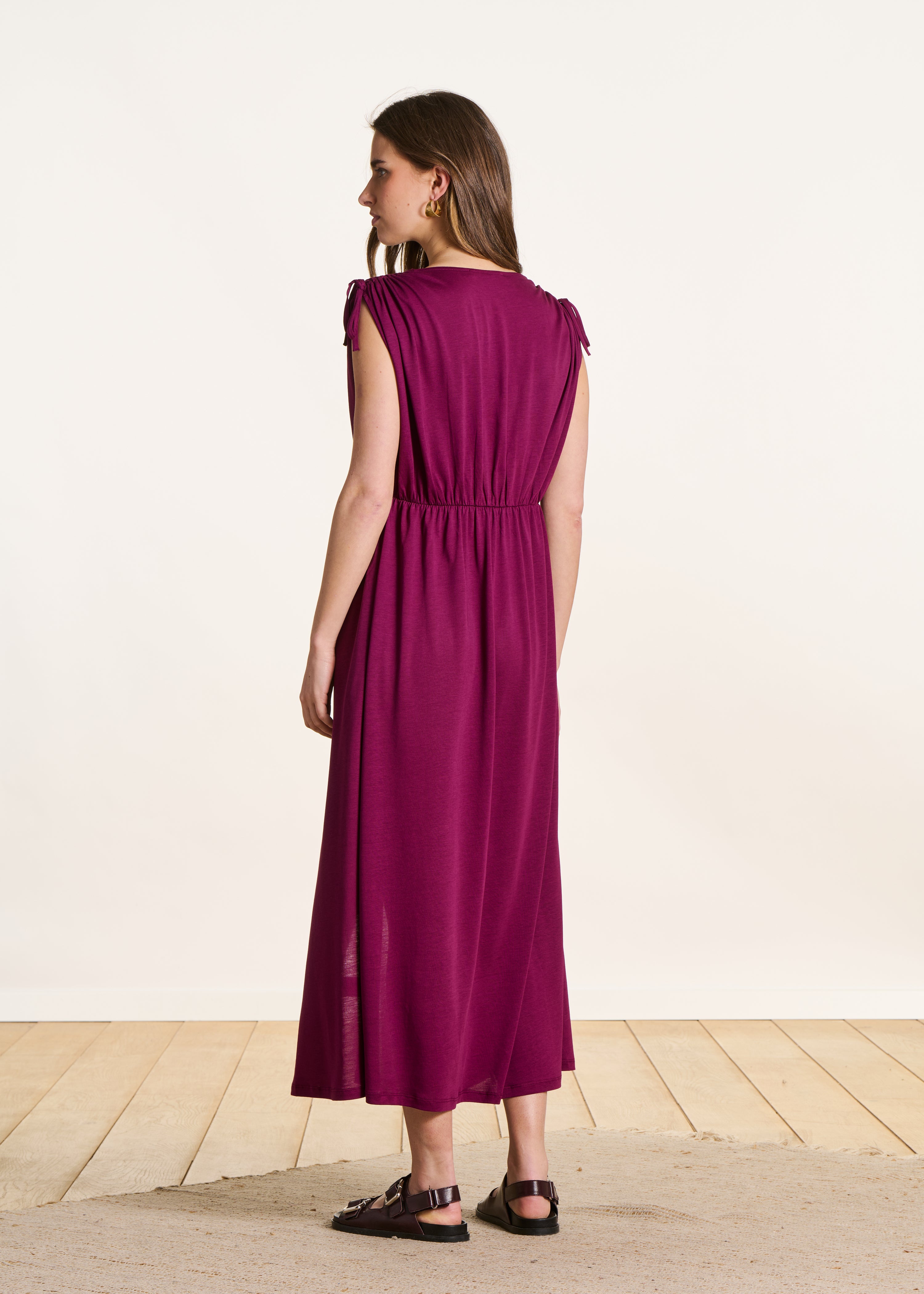 Long purple lyocell dress