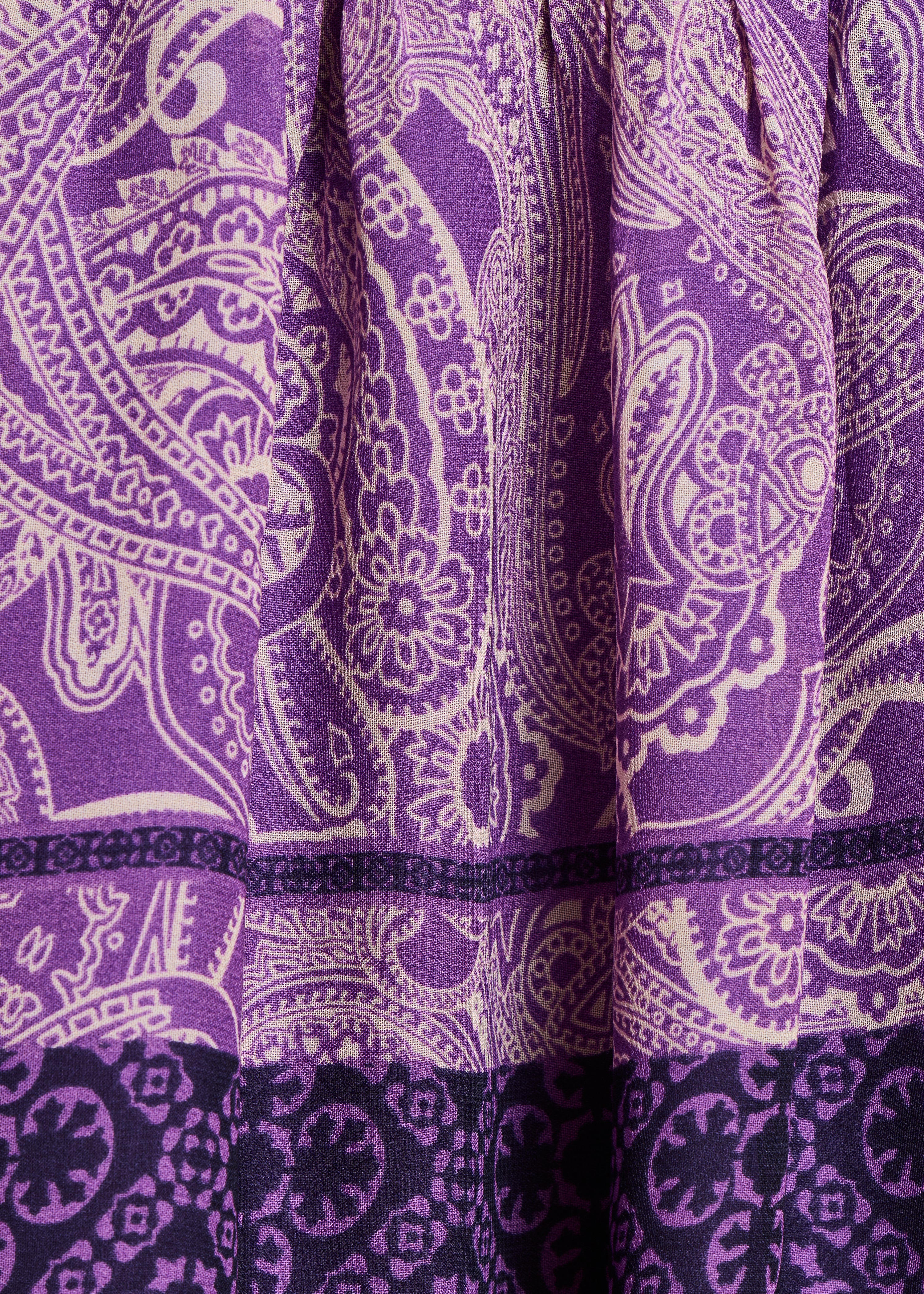 Robe courte fluide violette à imprimé