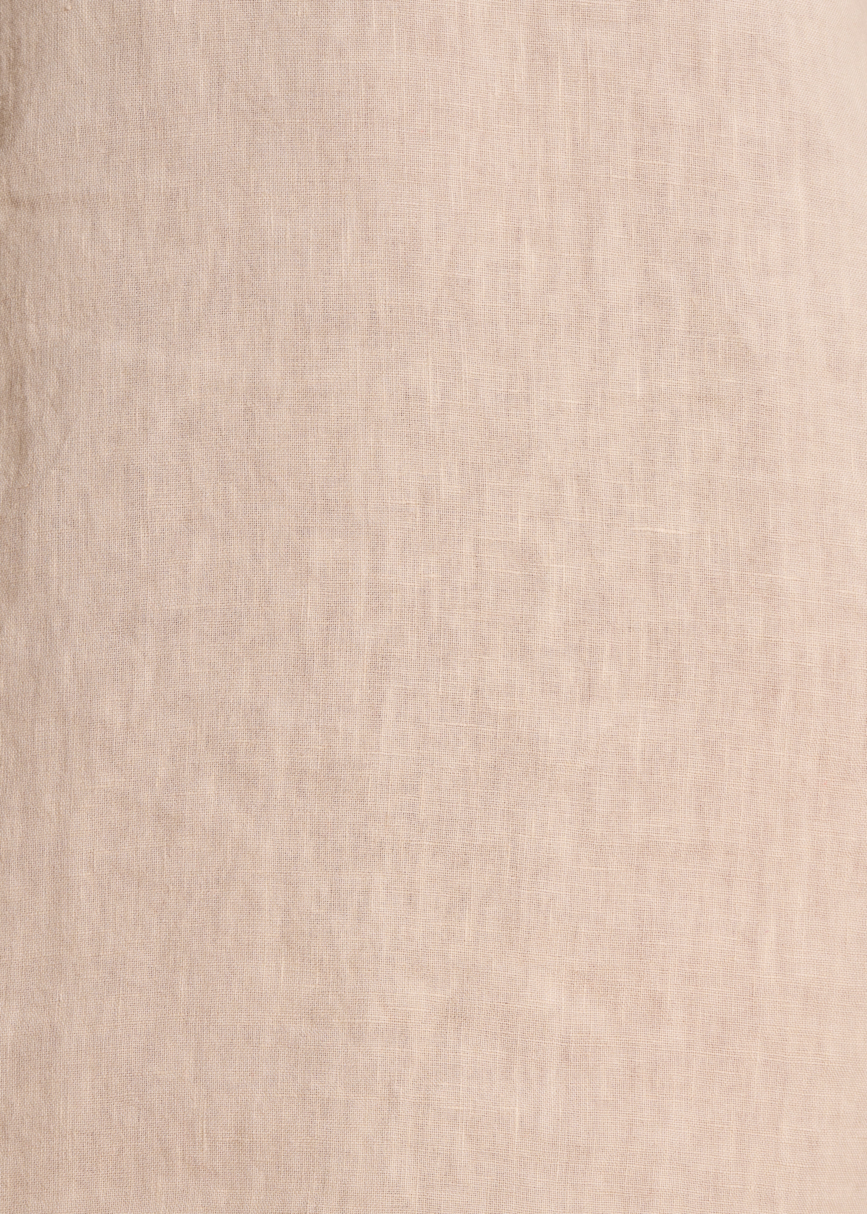Robe courte ample beige en lin col V