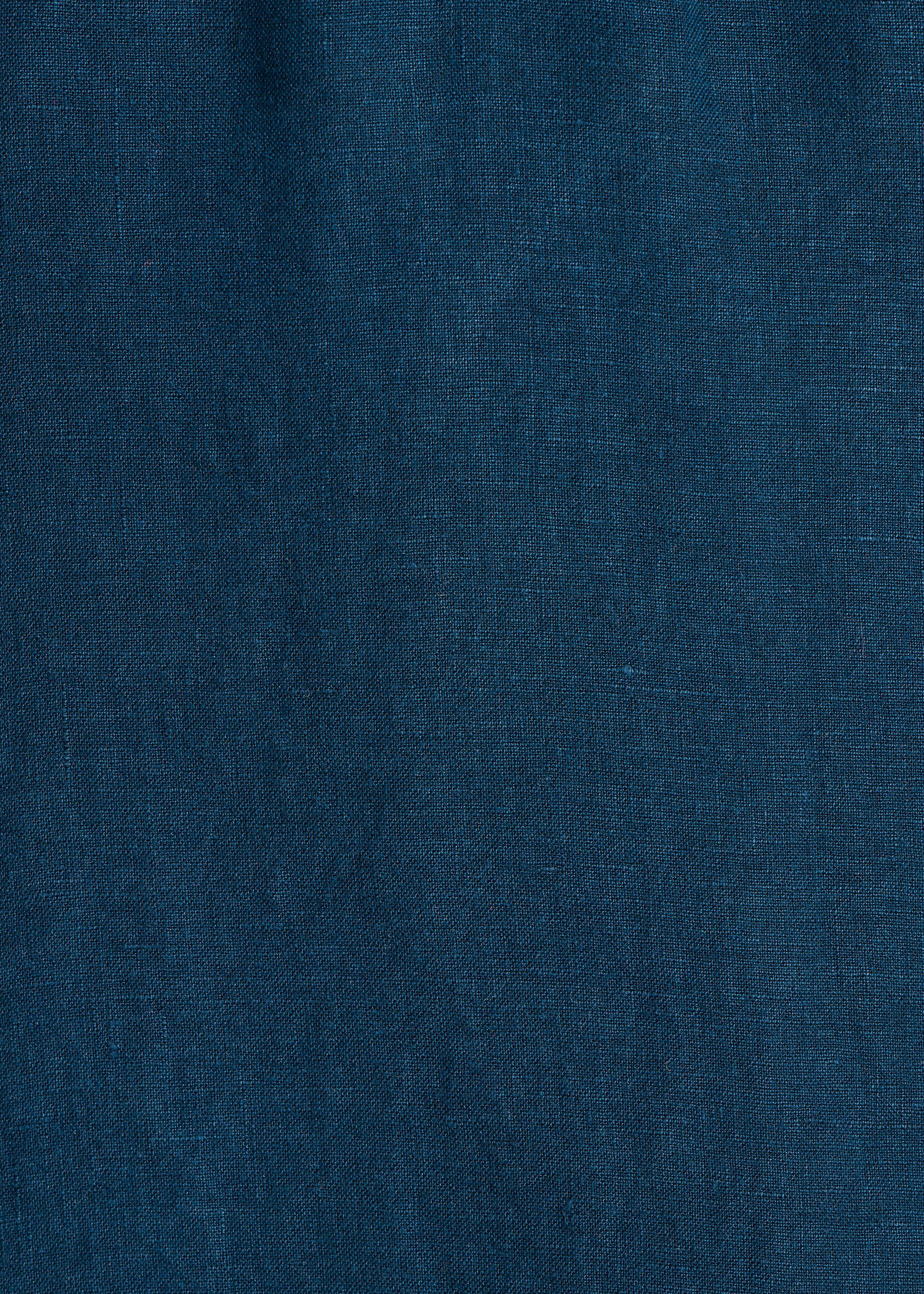 Robe courte ample bleu pétrole en lin col V
