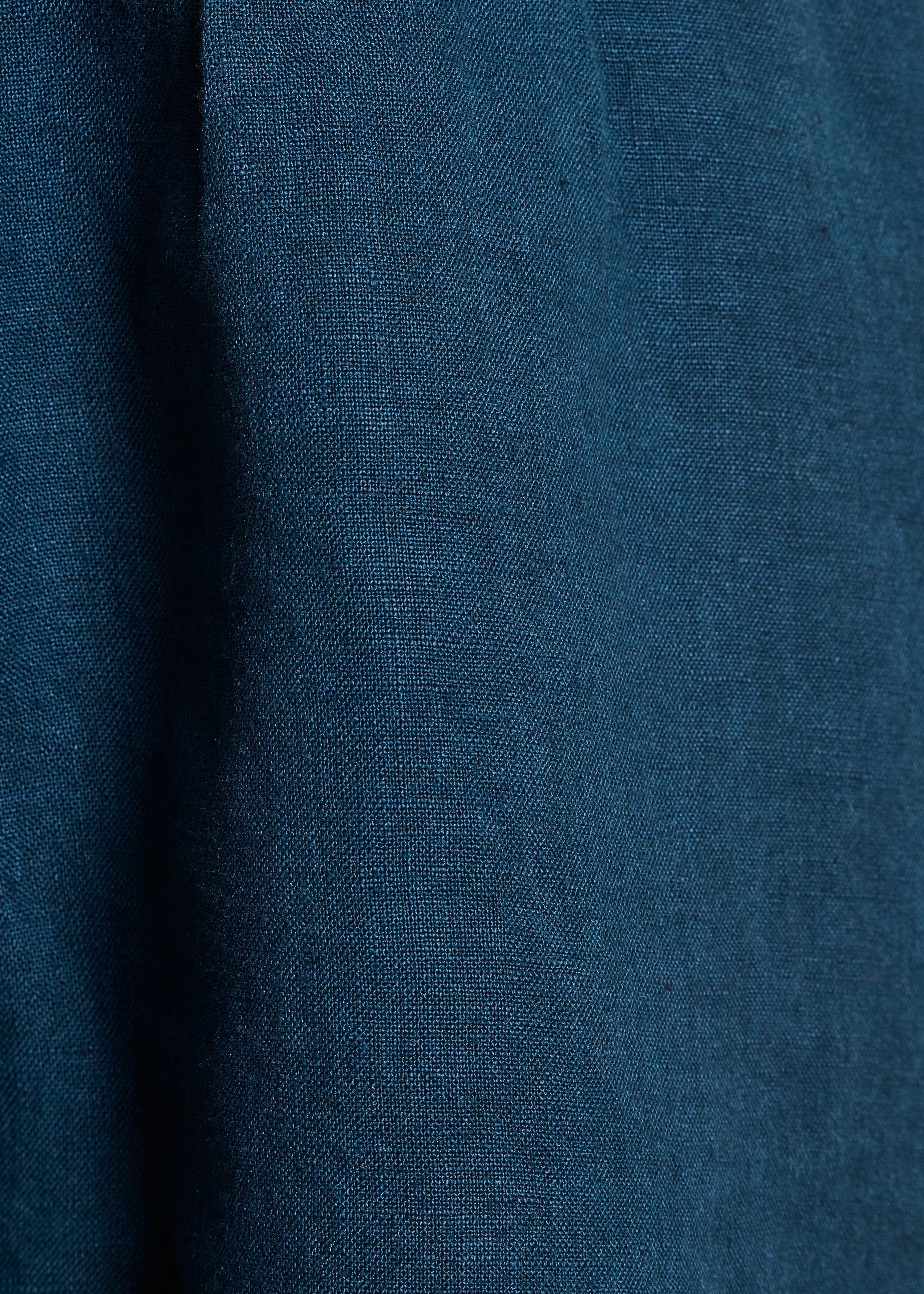 Corto ampio in lino blu petrolio