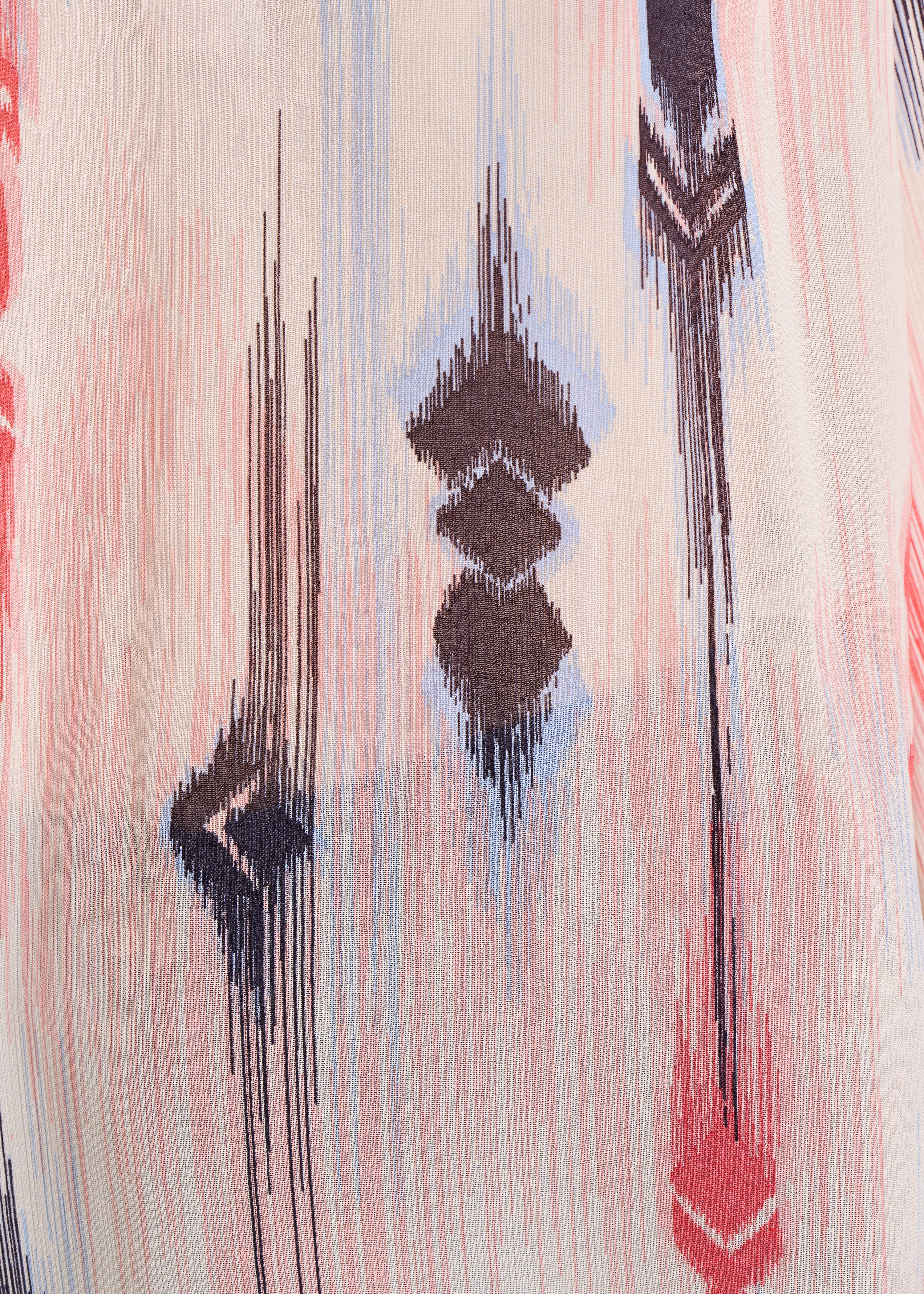 Weites Top in Rosa und Blau mit Print und langen Ärmeln