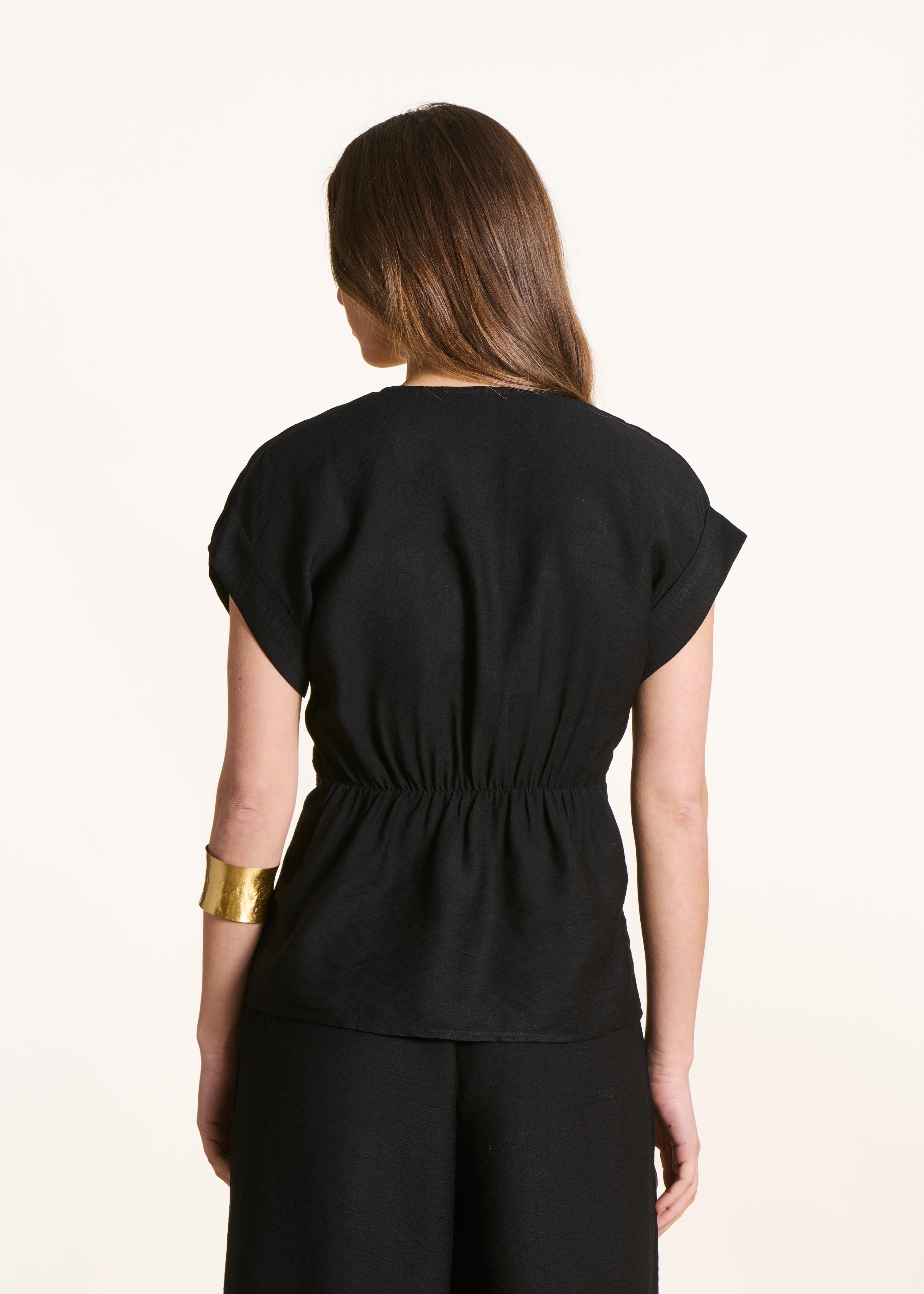 Black short sleeve top