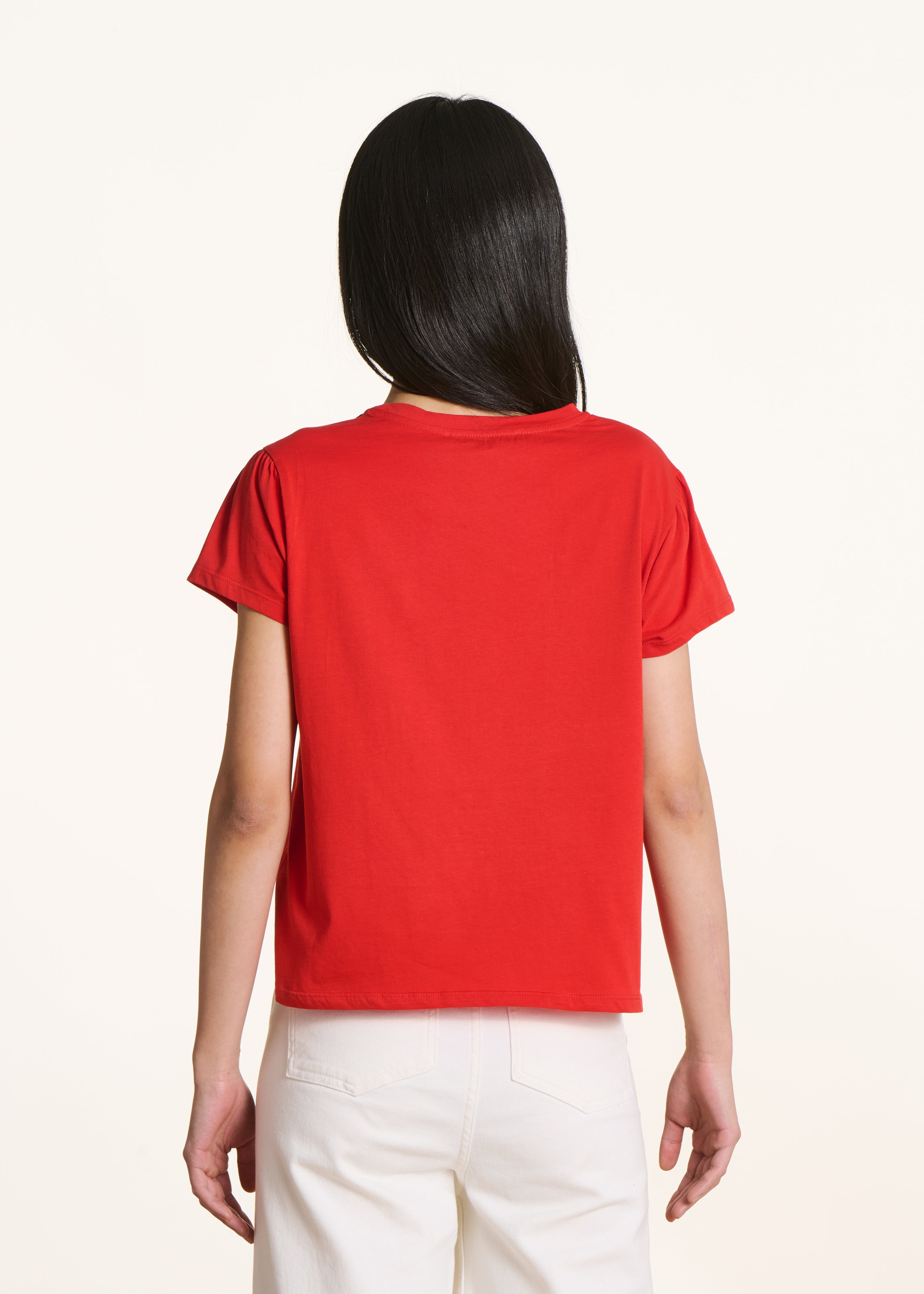 Red short-sleeve T-shirt in organic cotton