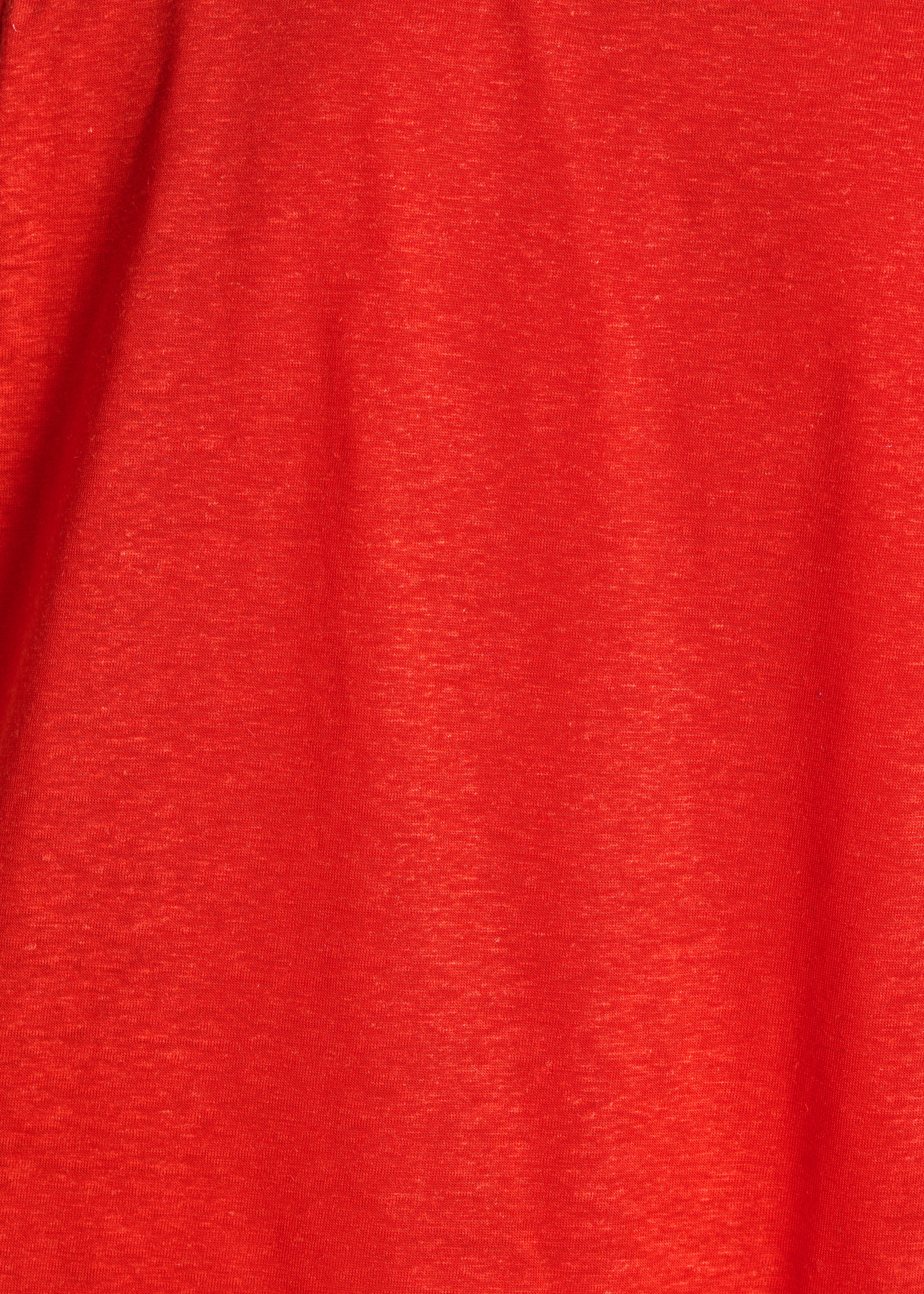 Top vermelho em jersey de lyocell e linho