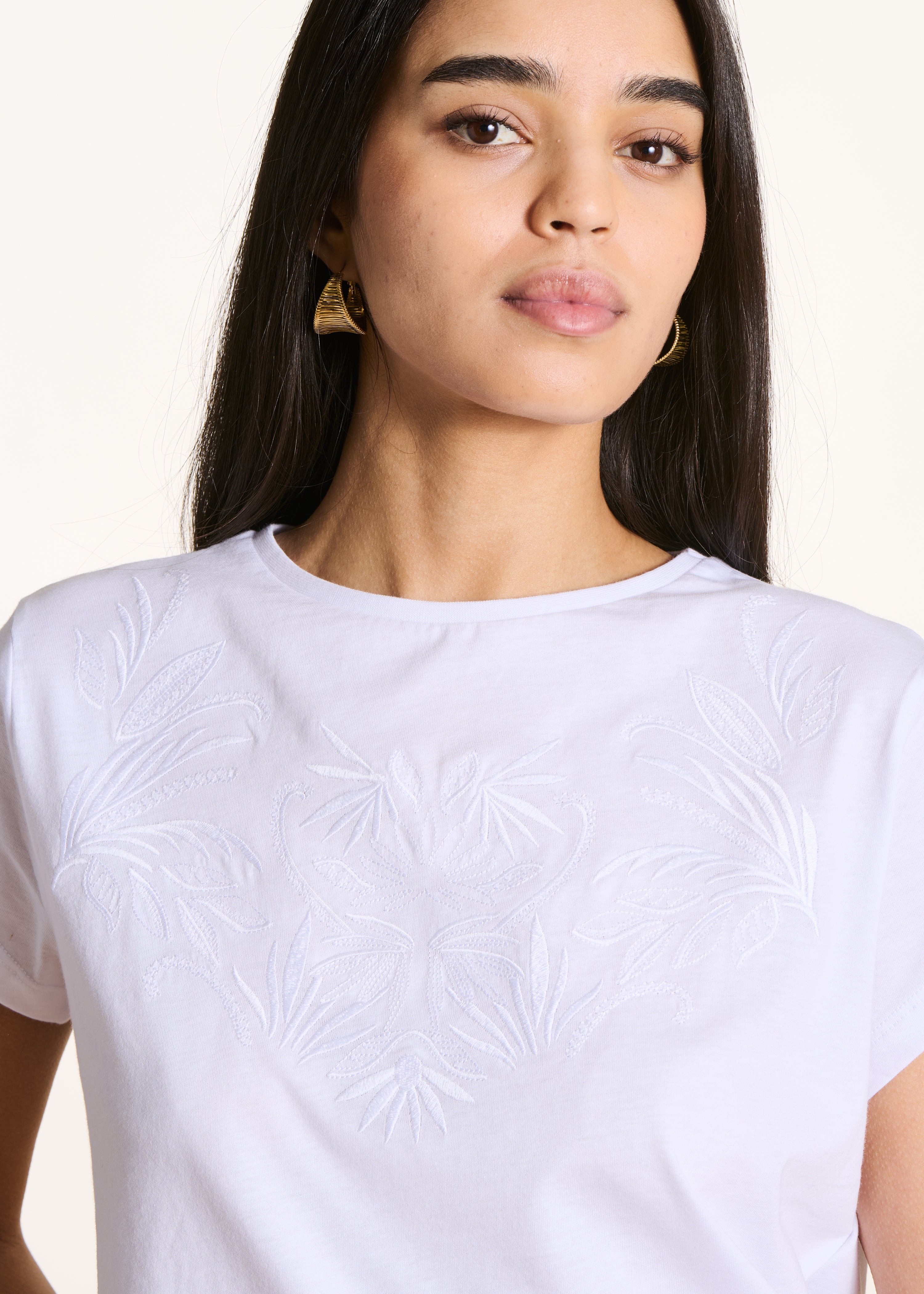 White oversized organic cotton short sleeve T-shirt