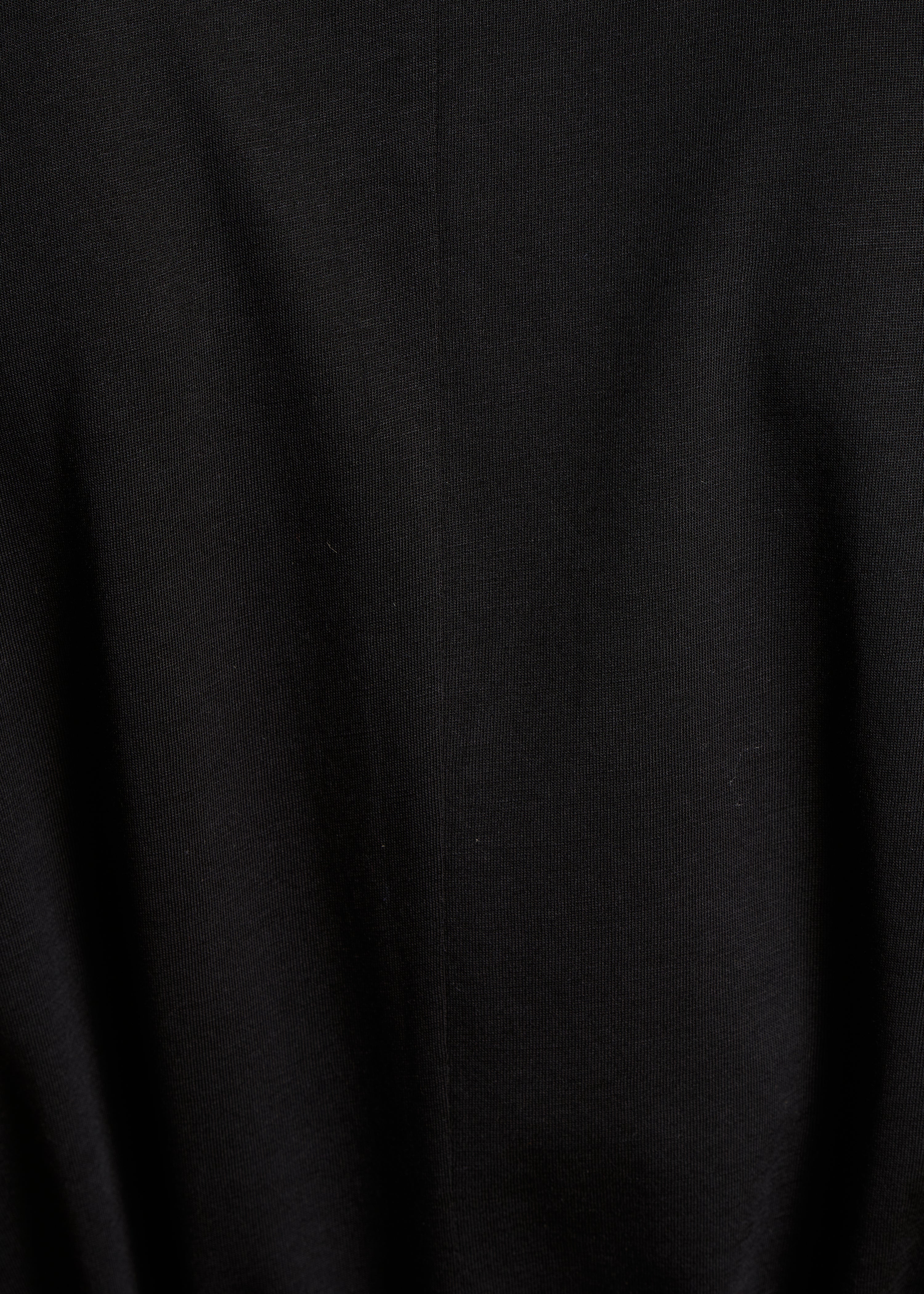 Loose two-material black T-shirt