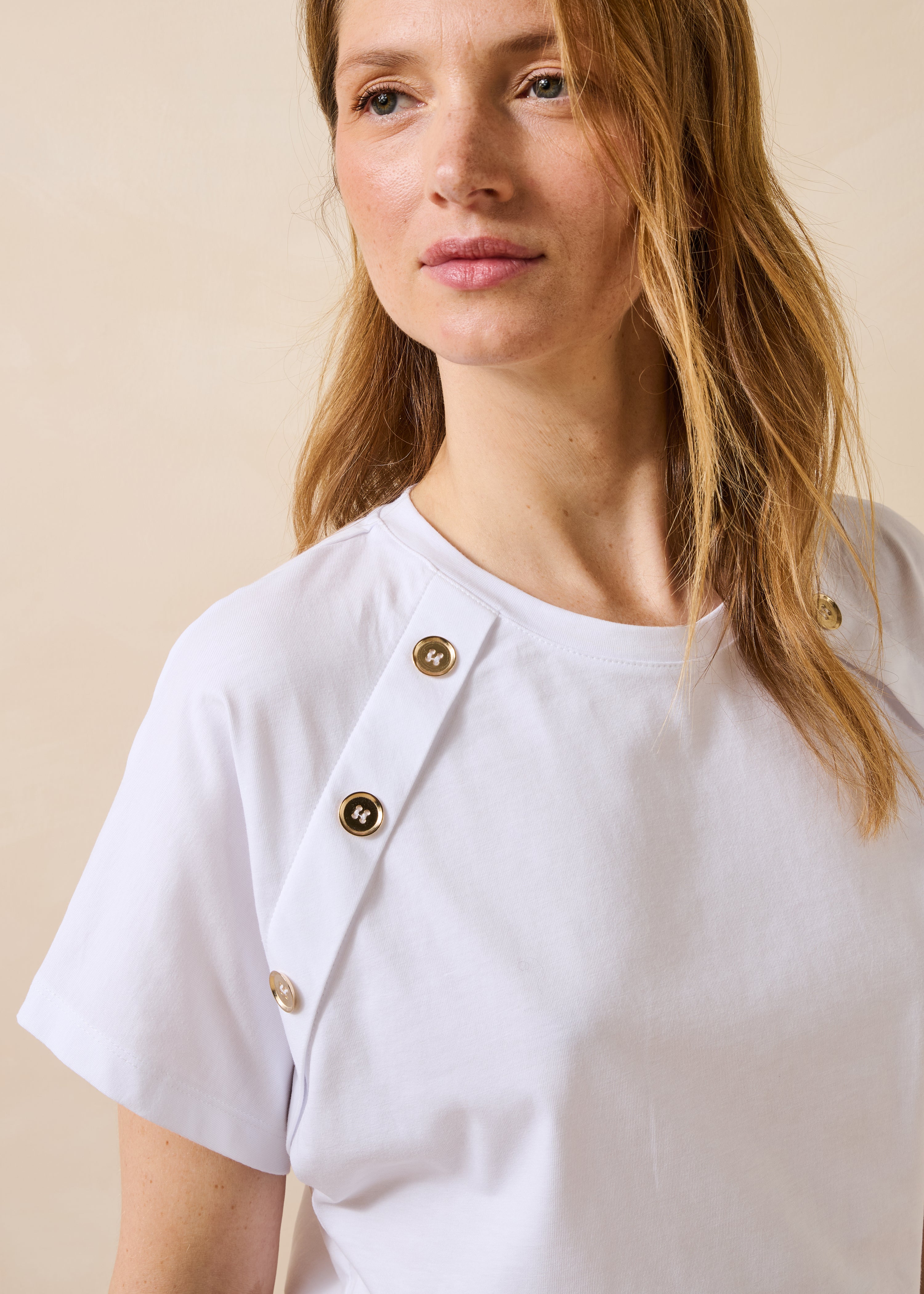 T-shirt bianco a maniche corte in cotone biologico