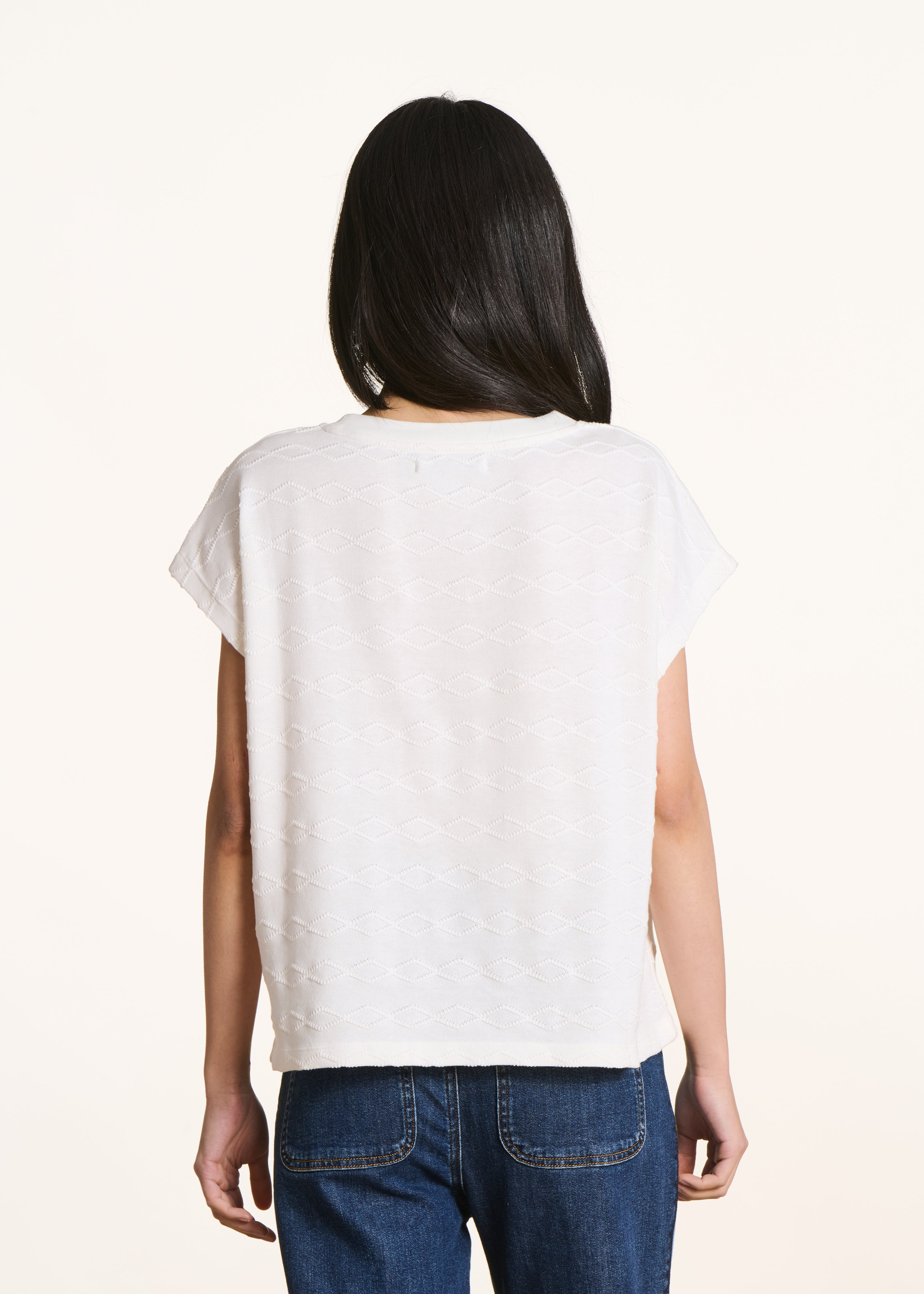 Oversized white short-sleeve T-shirt in organic cotton