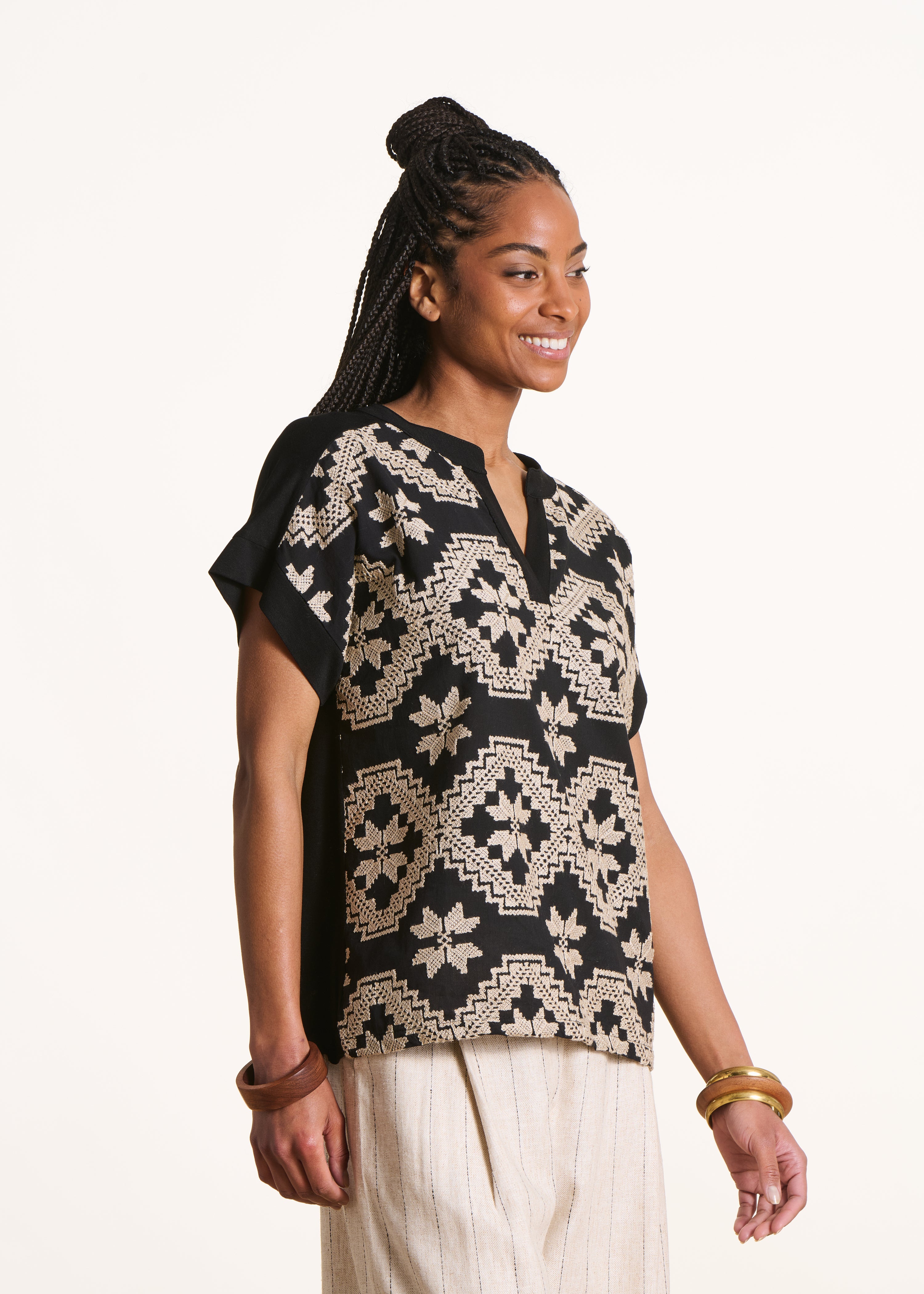 Black and white oversized T-shirt