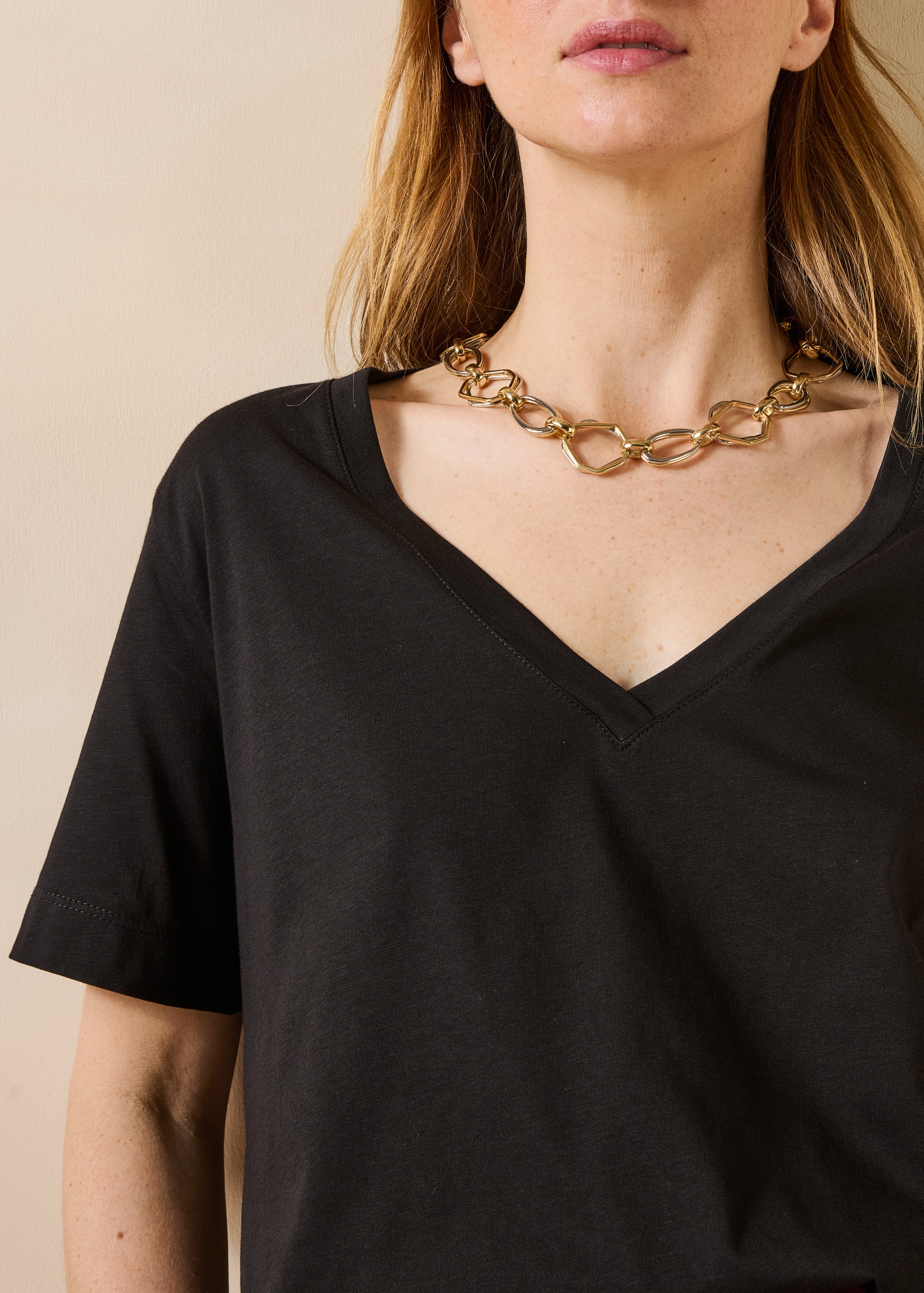 T-shirt oversize noir manches courtes