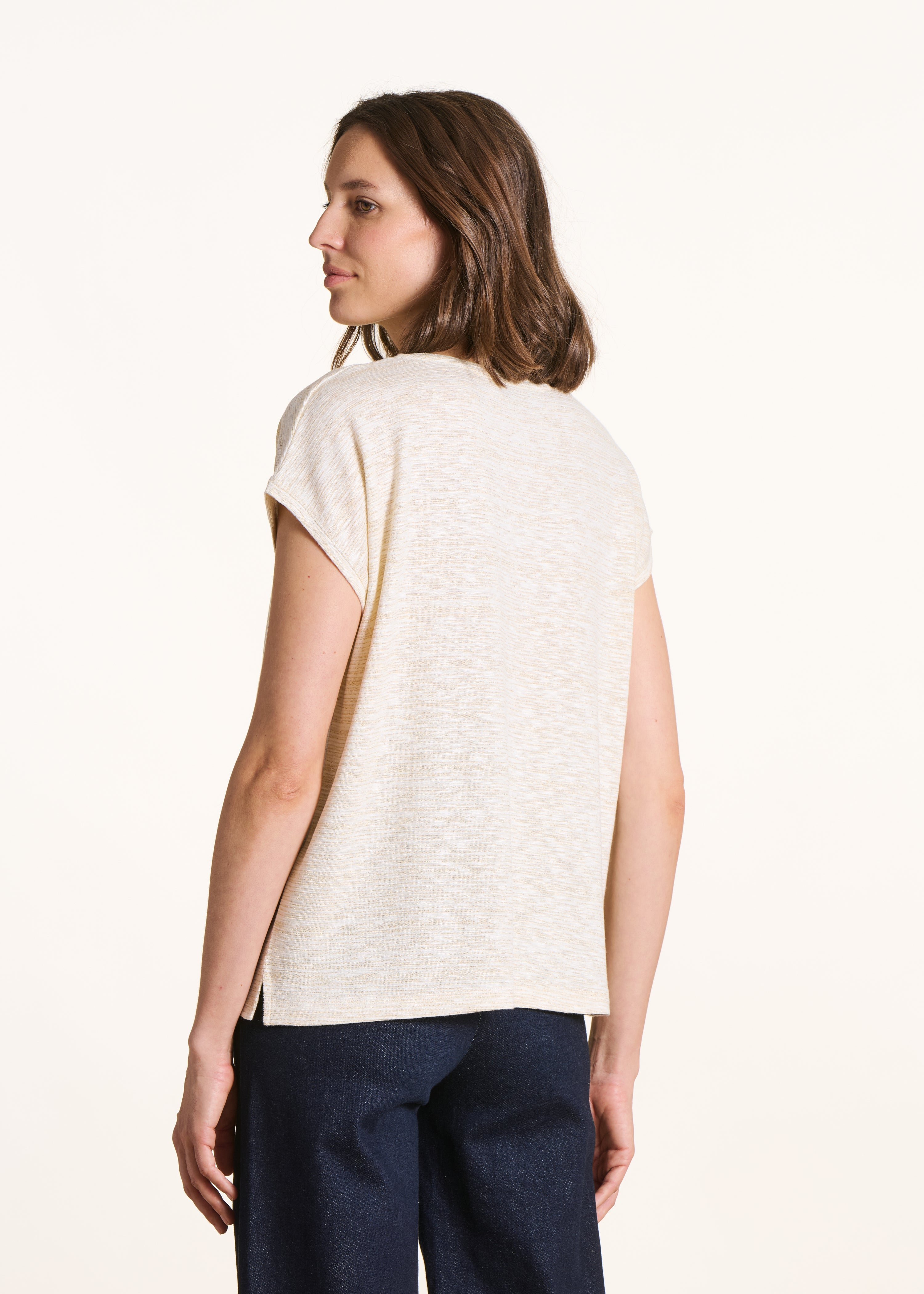 T-shirt écru fluida maniche corte