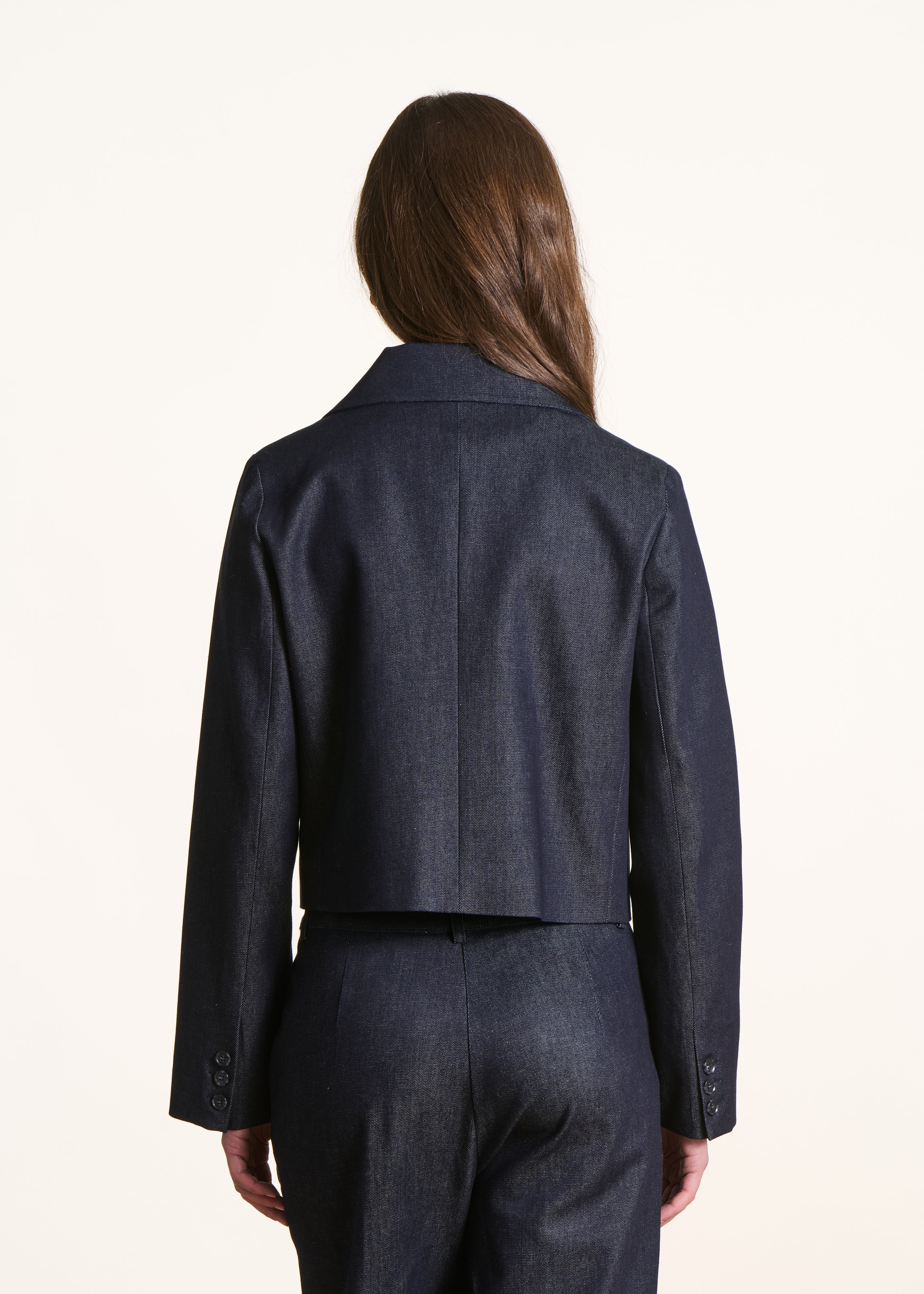 Raw denim cropped jacket
