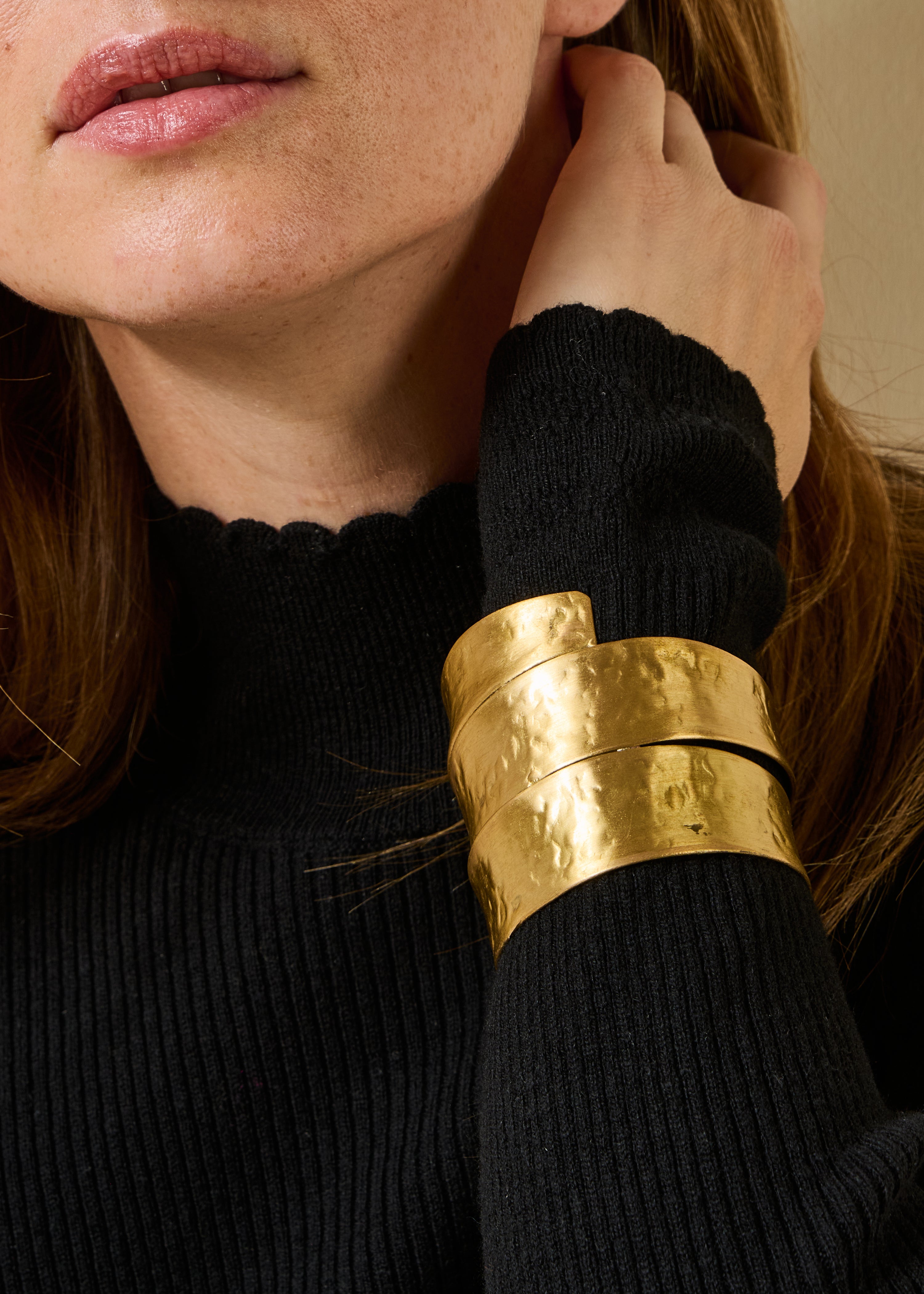 Gouden textuur armband