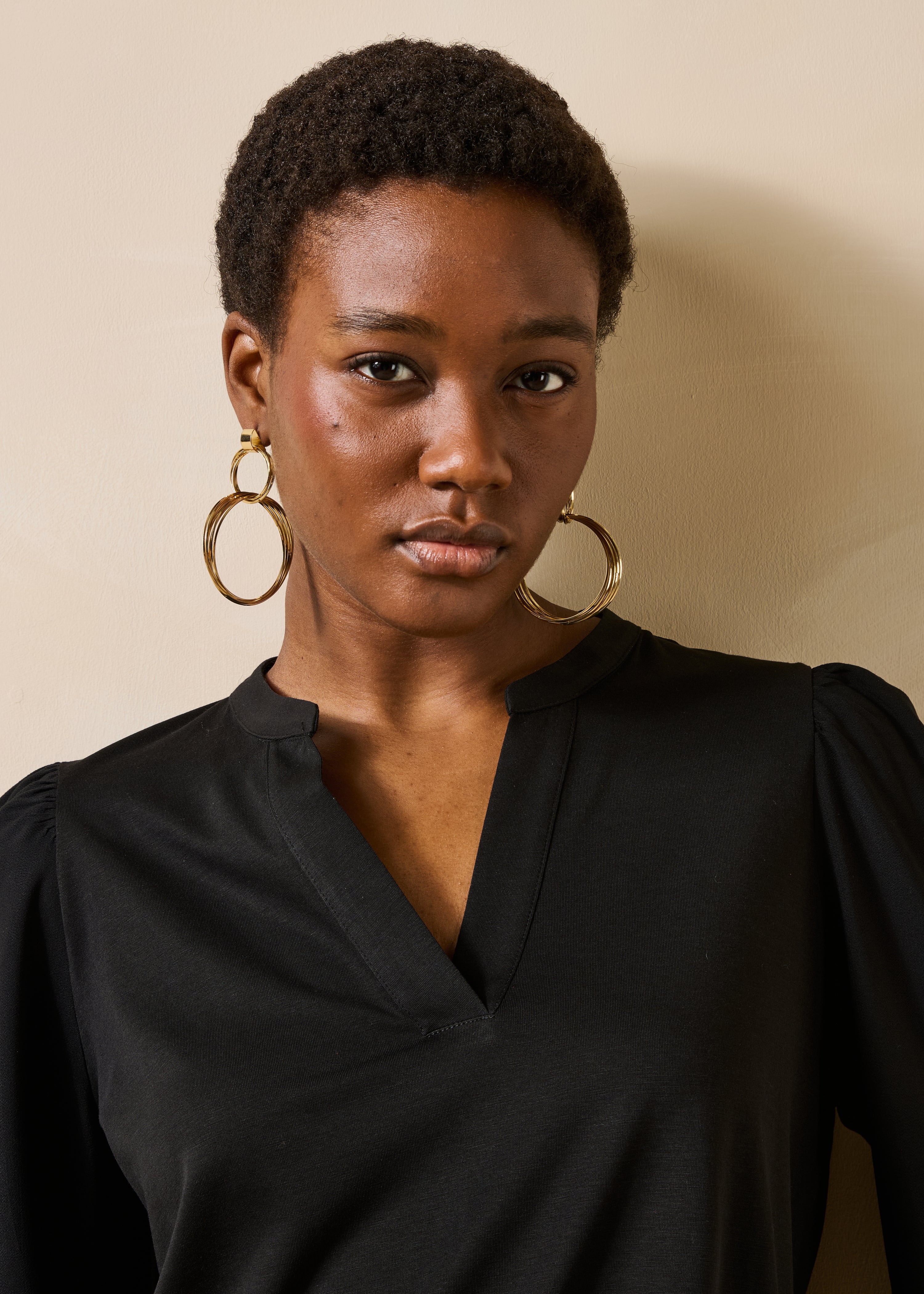 Boucles d'oreilles dorées multianneaux