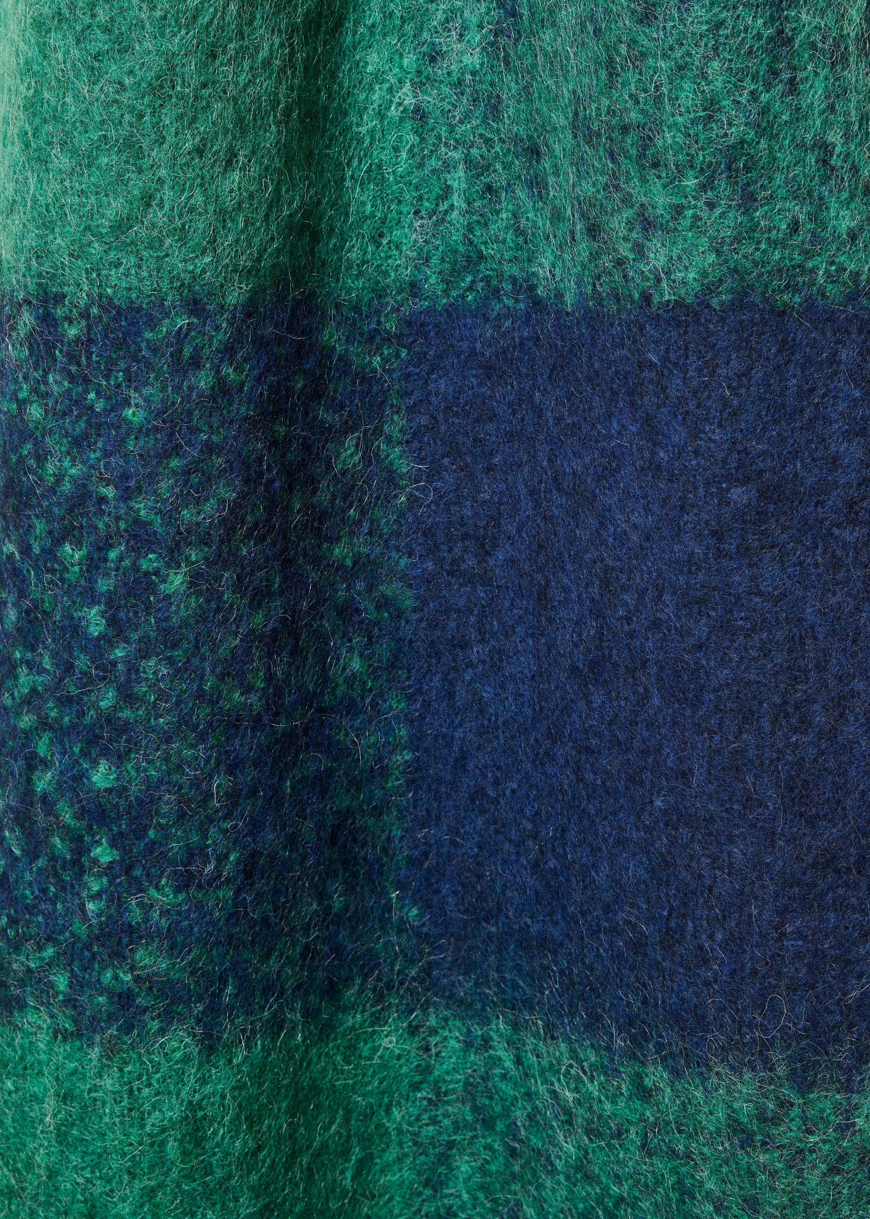 Bufanda a cuadros verde azul