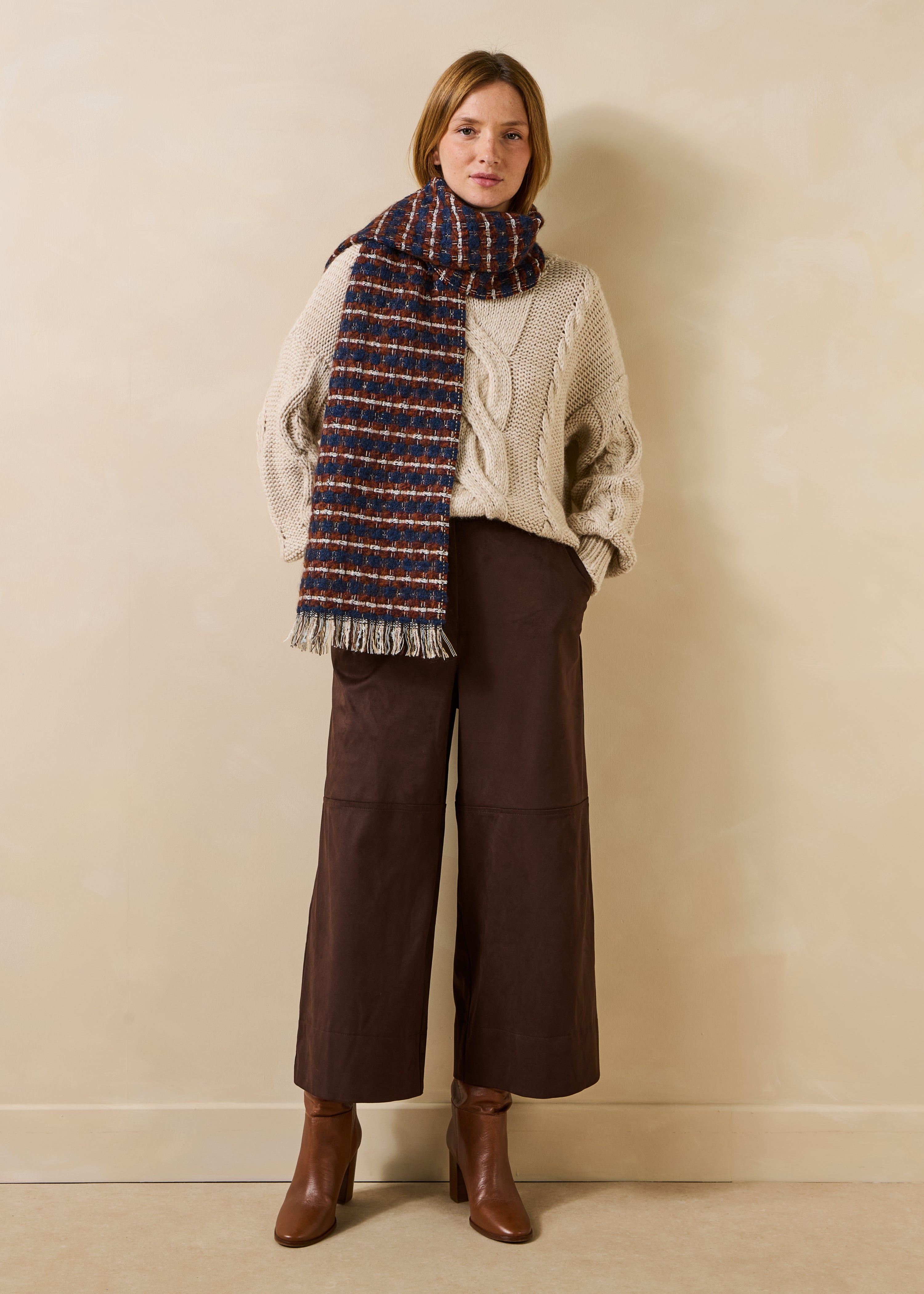 Navy blue fashion scarf
