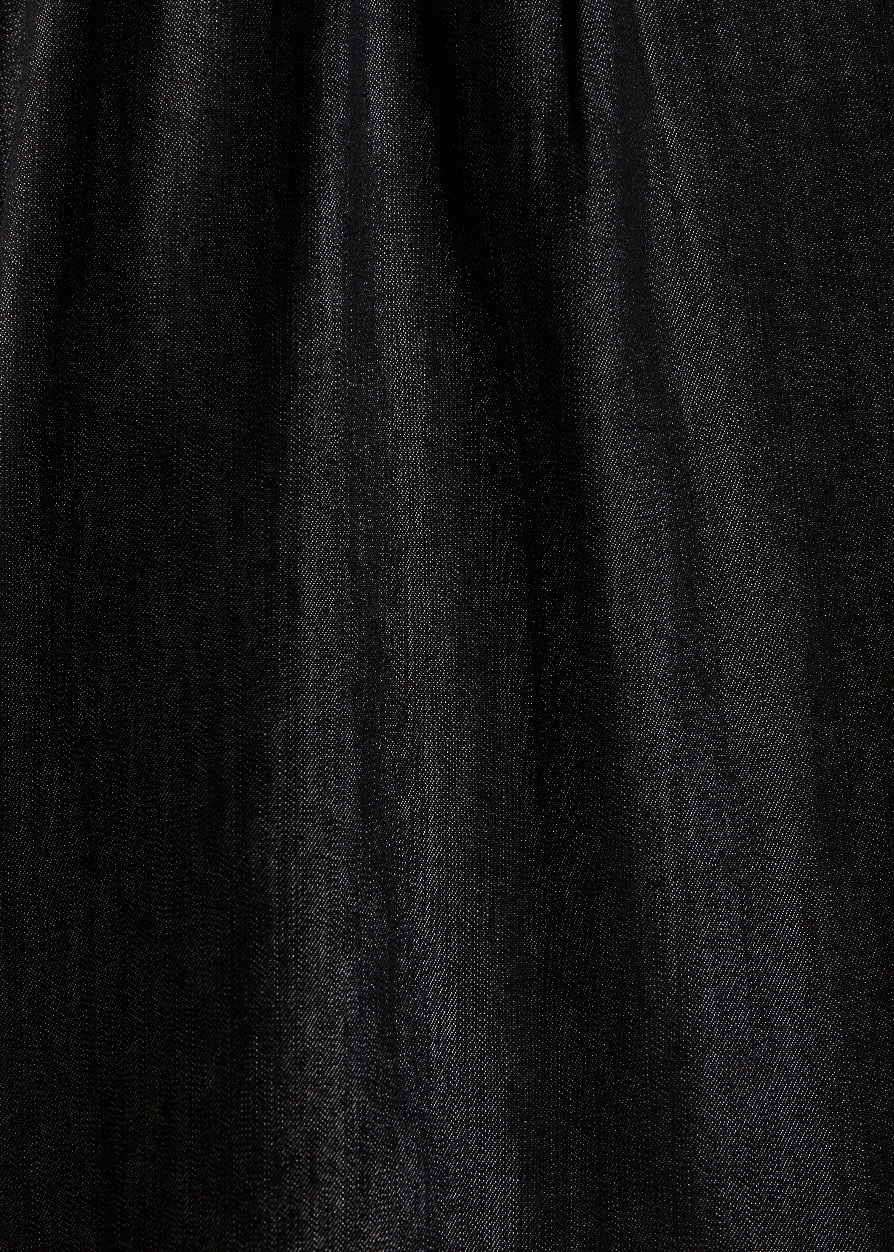 Camicia in denim nero a maniche lunghe