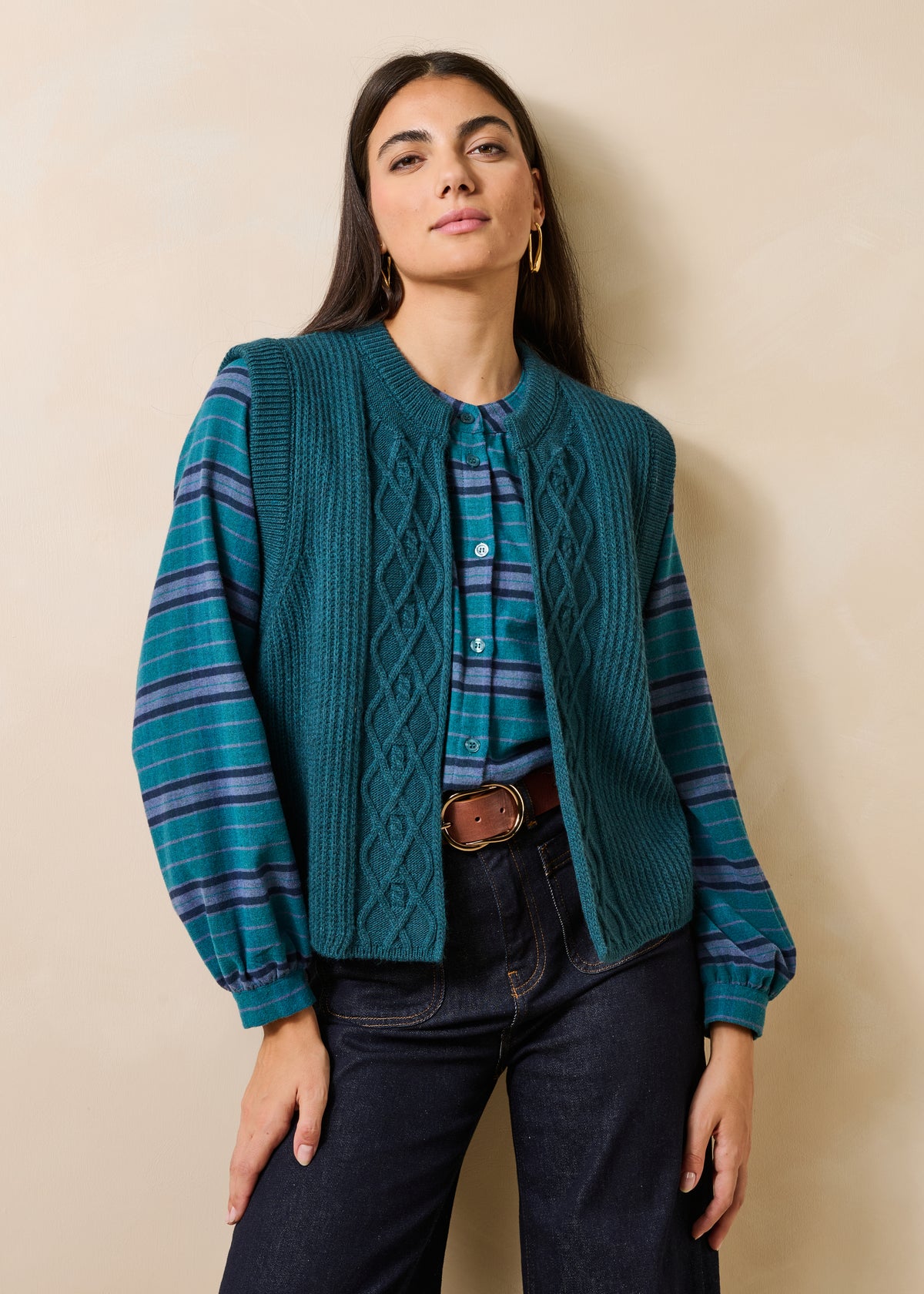 Petrol blue cardigan - Galardi