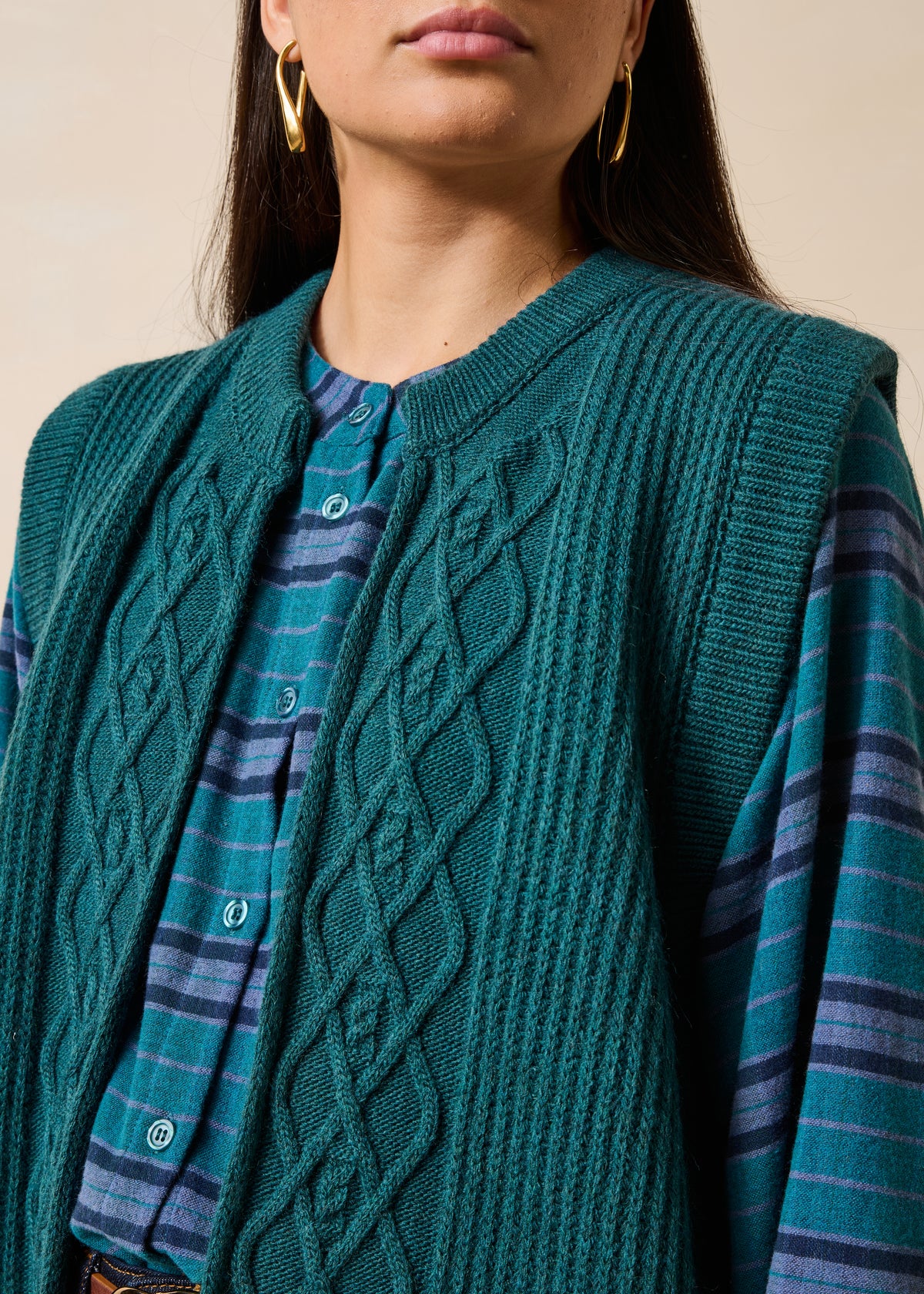 Petrol blue cardigan - Galardi