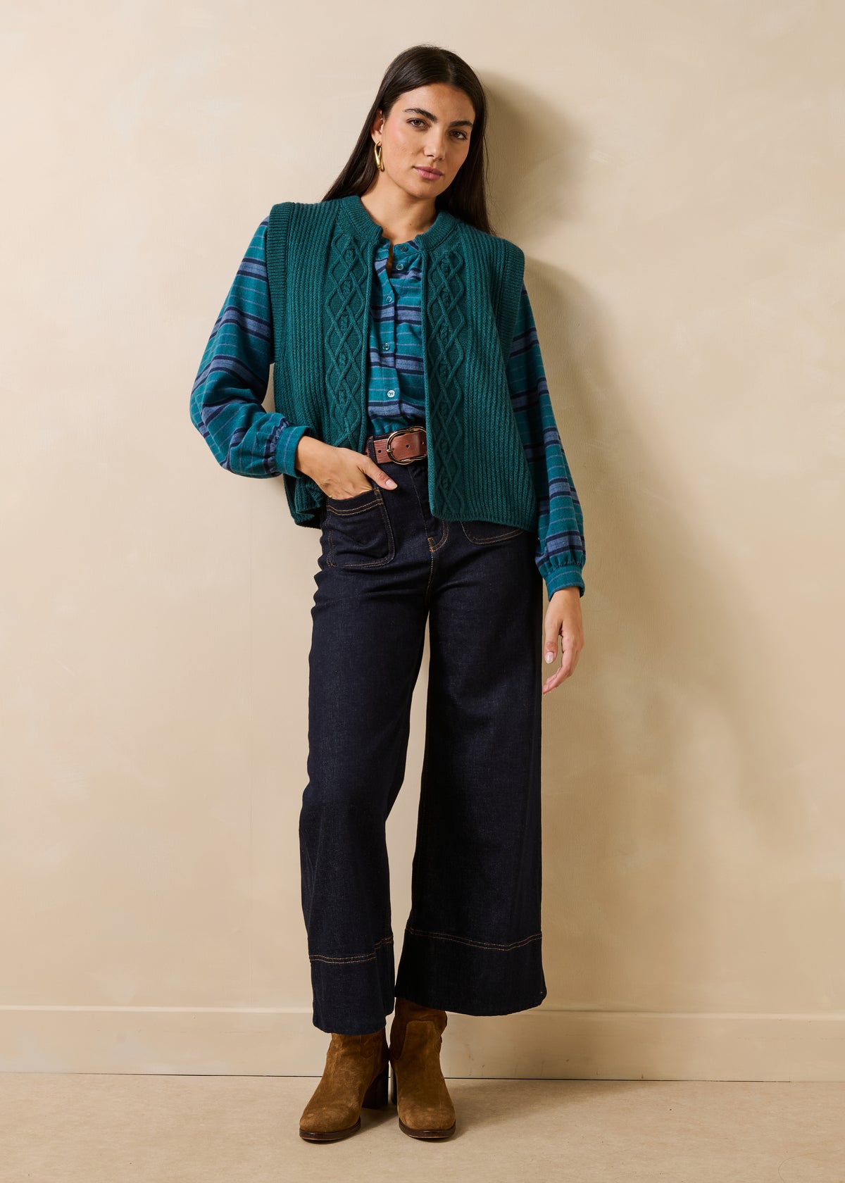 Petrol blue cardigan - Galardi
