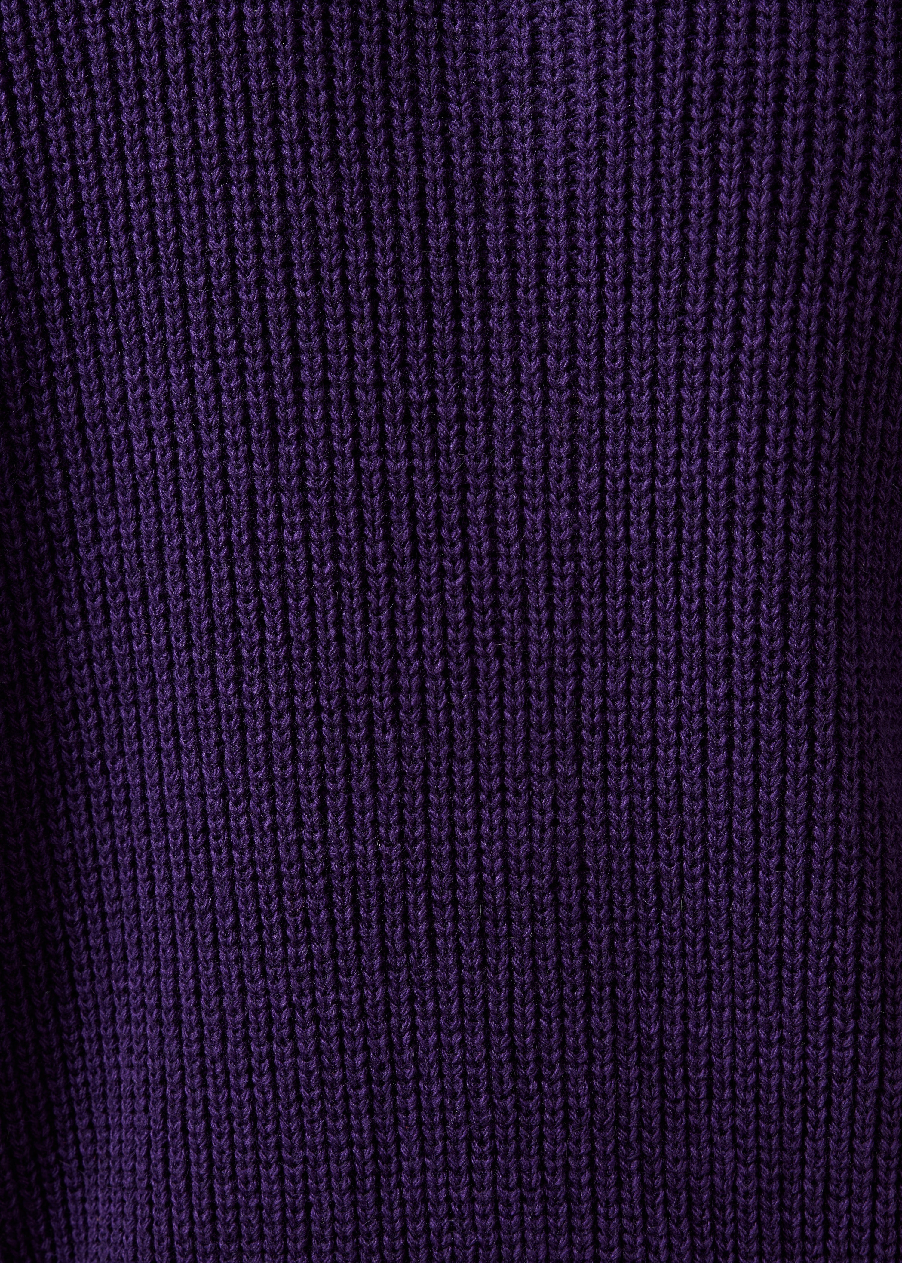 Gilet prune manches longues col rond