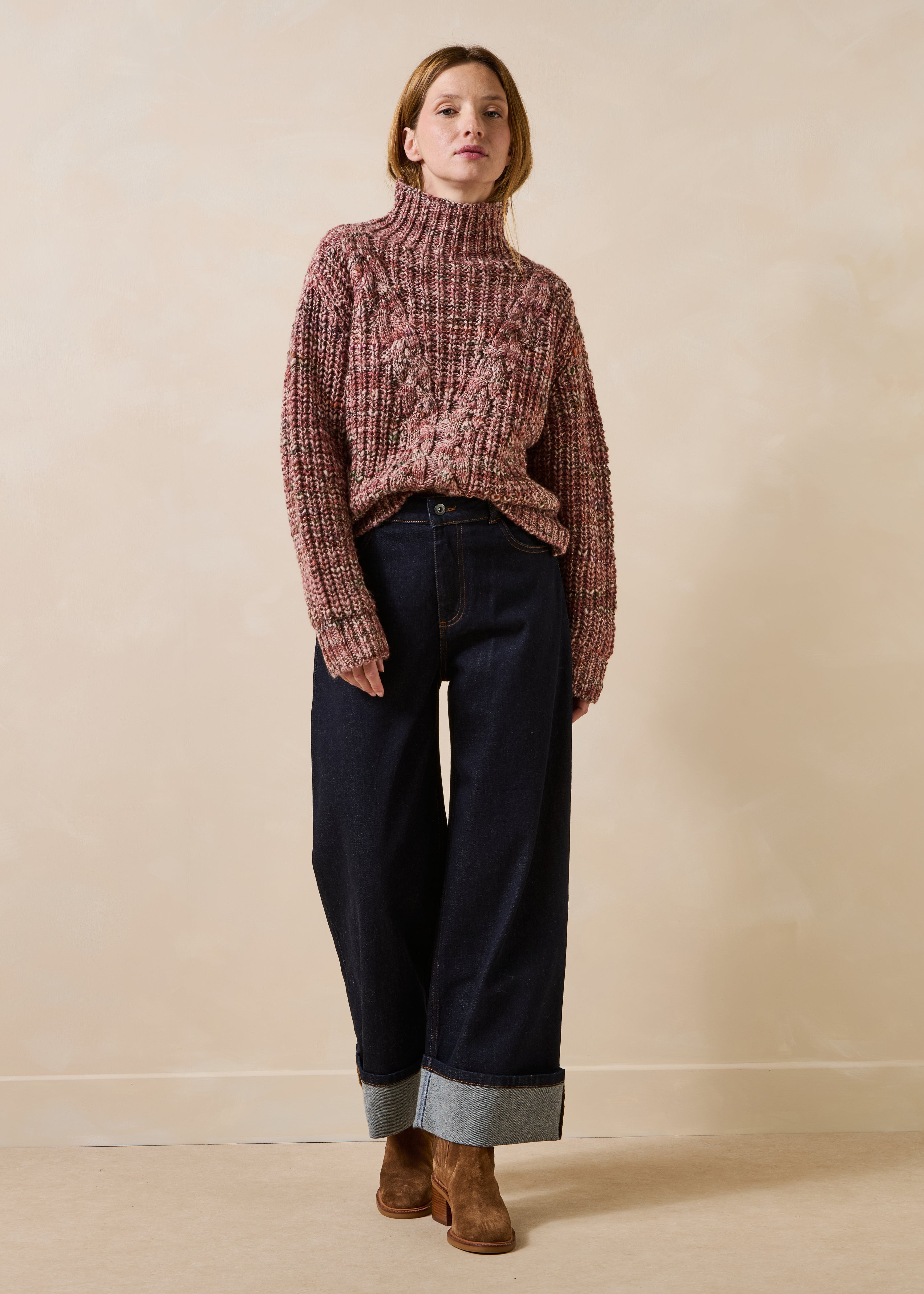 Jean cropped brut en coton biologique