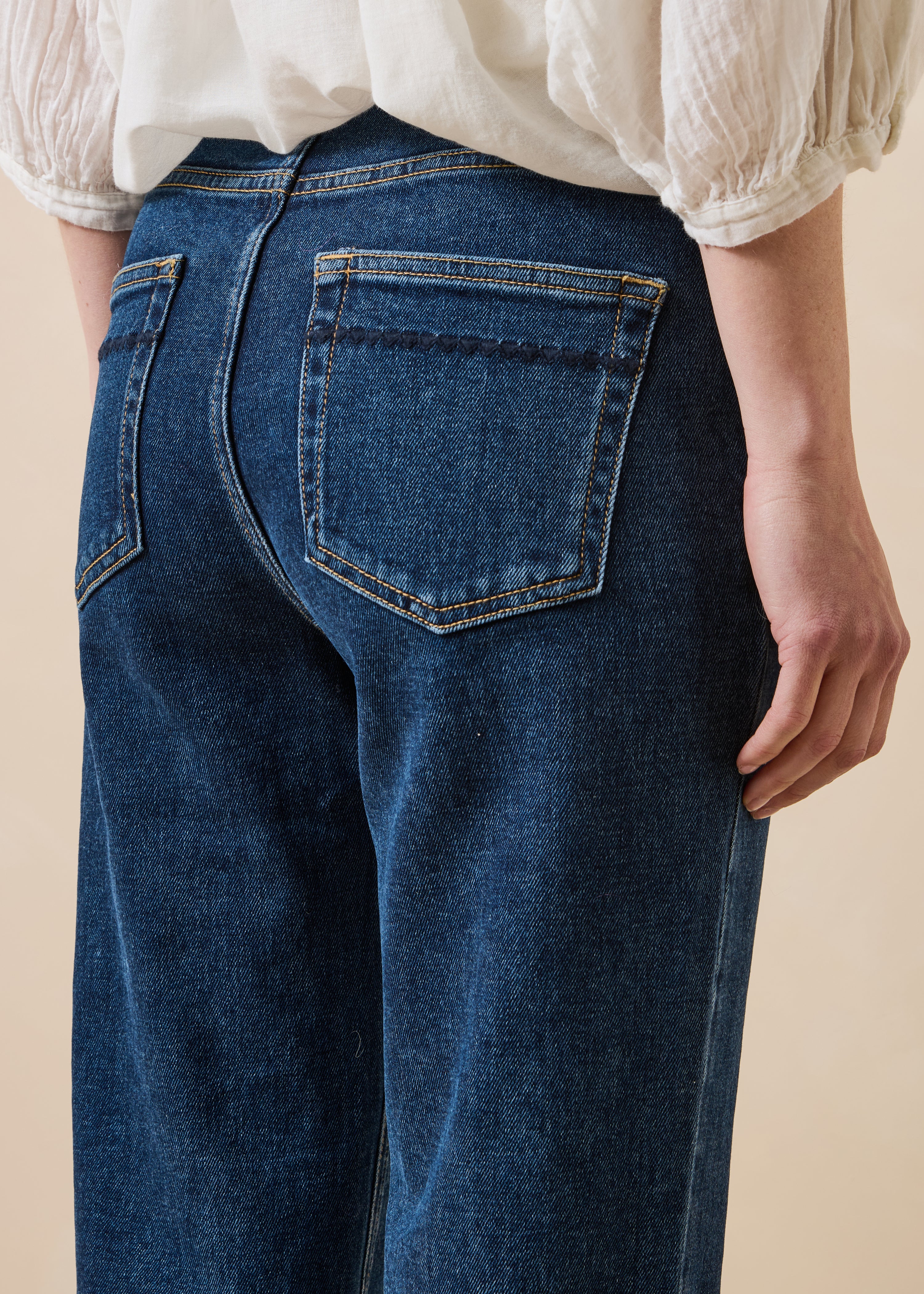 Jean slim 7/8ème bleu en coton biologique