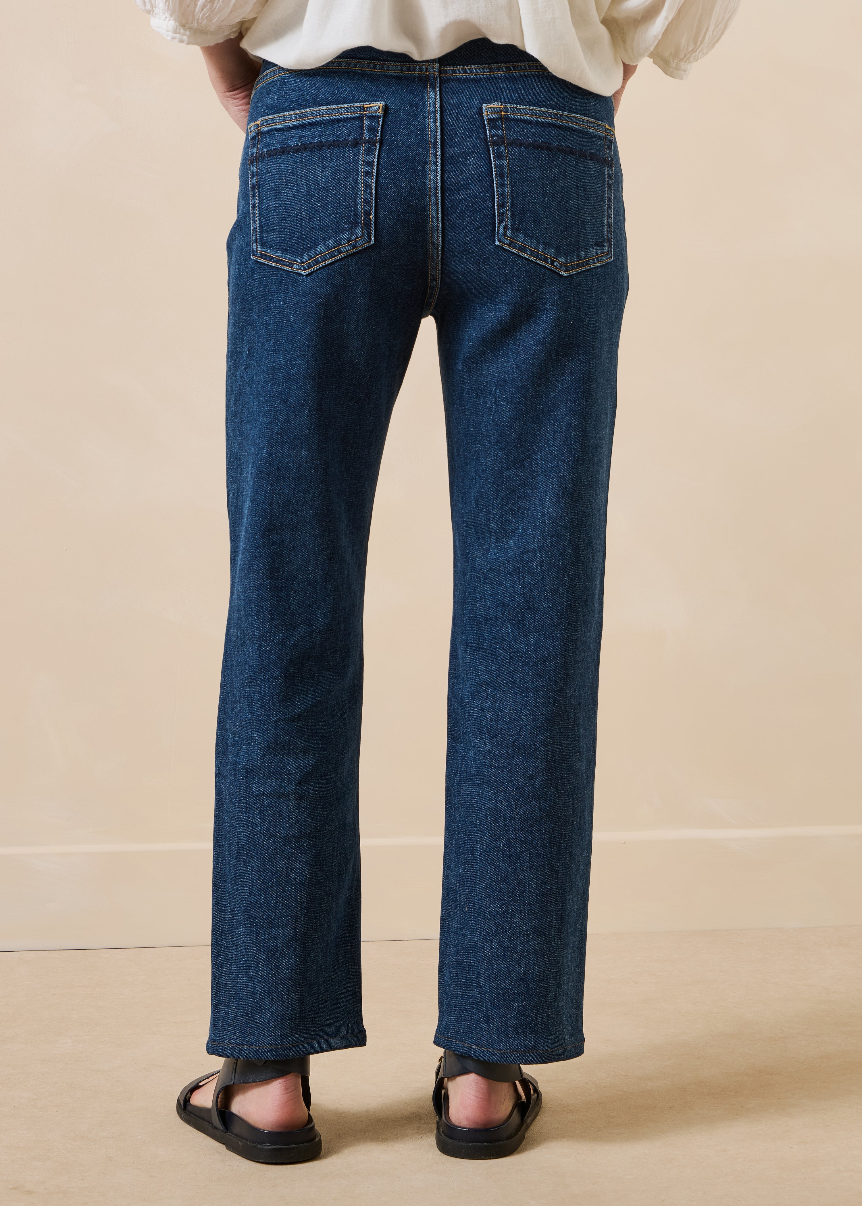 Jean slim 7/8ème bleu en coton biologique