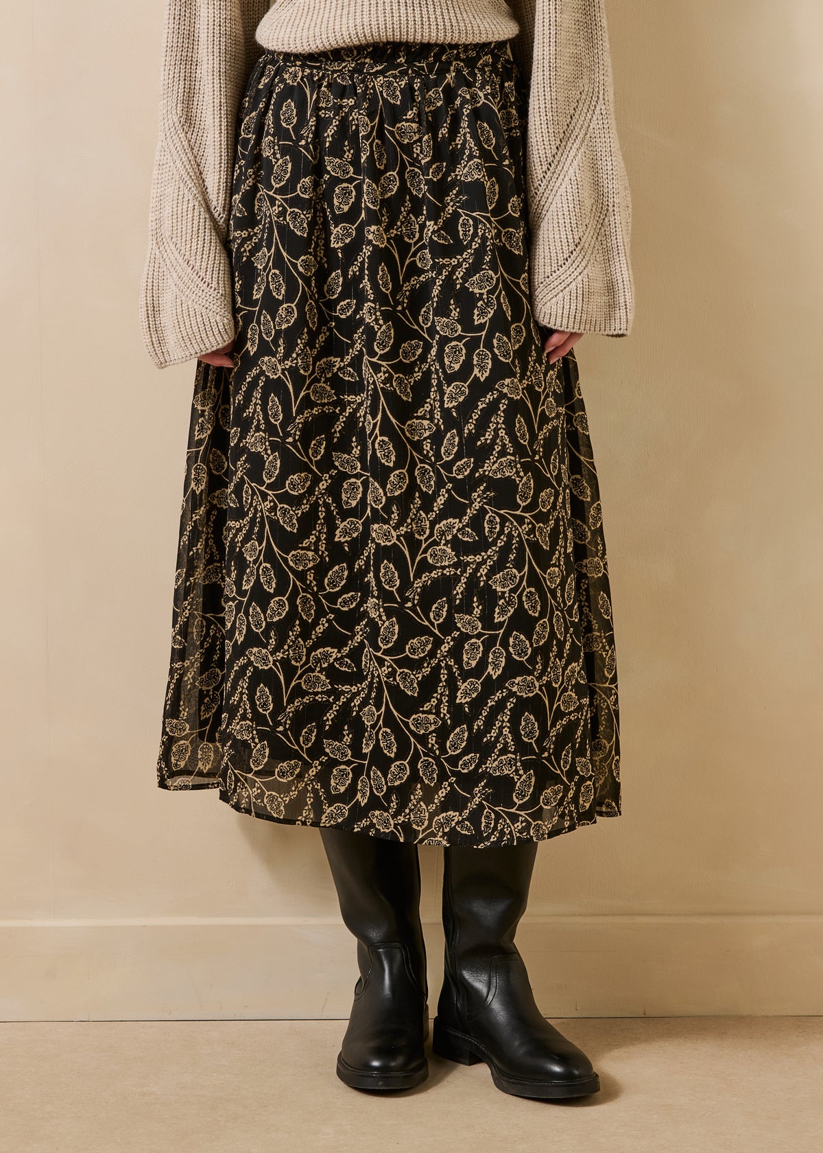 Black and ecru skirt - Gaoti