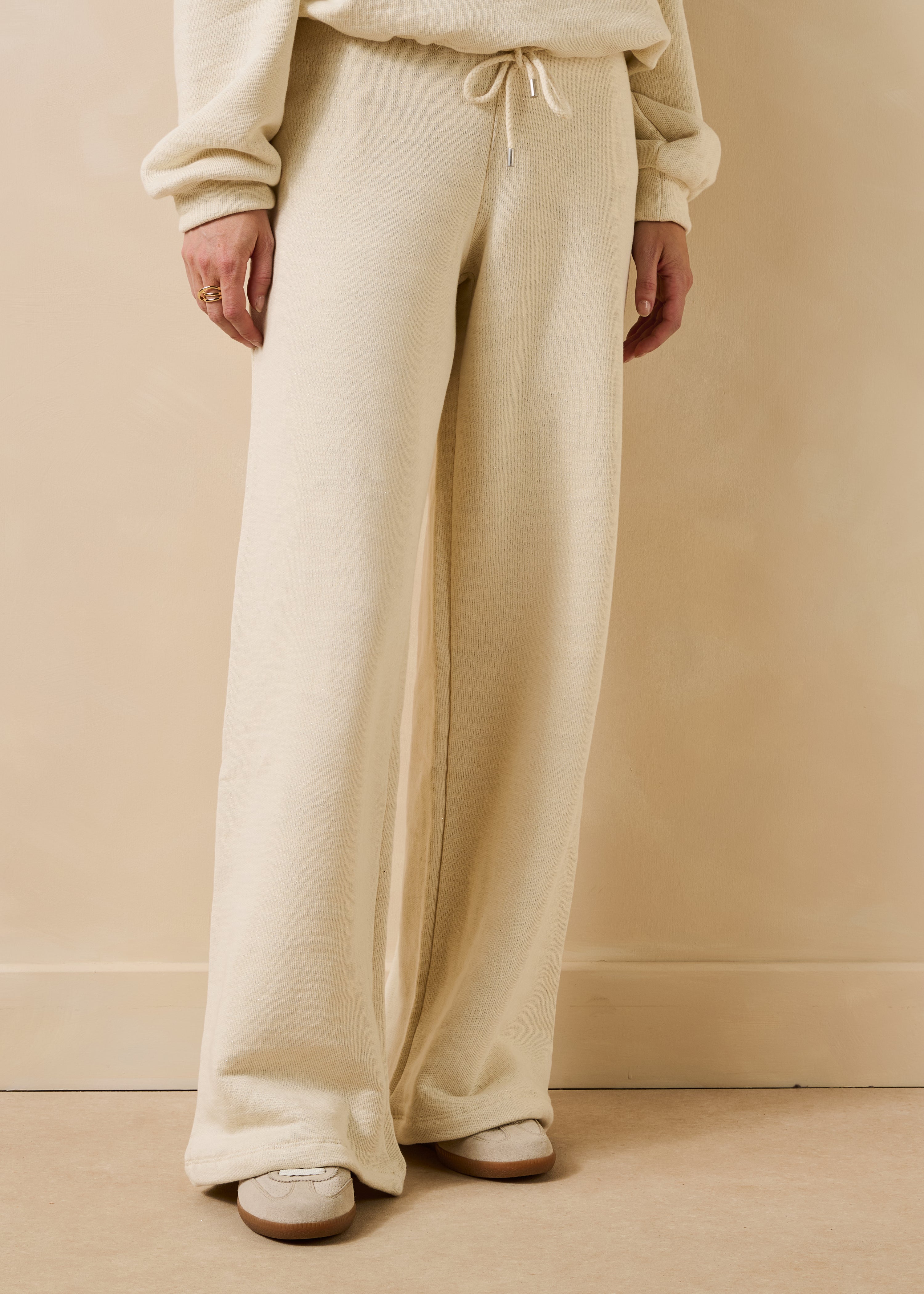 Pantalon large écru en coton biologique