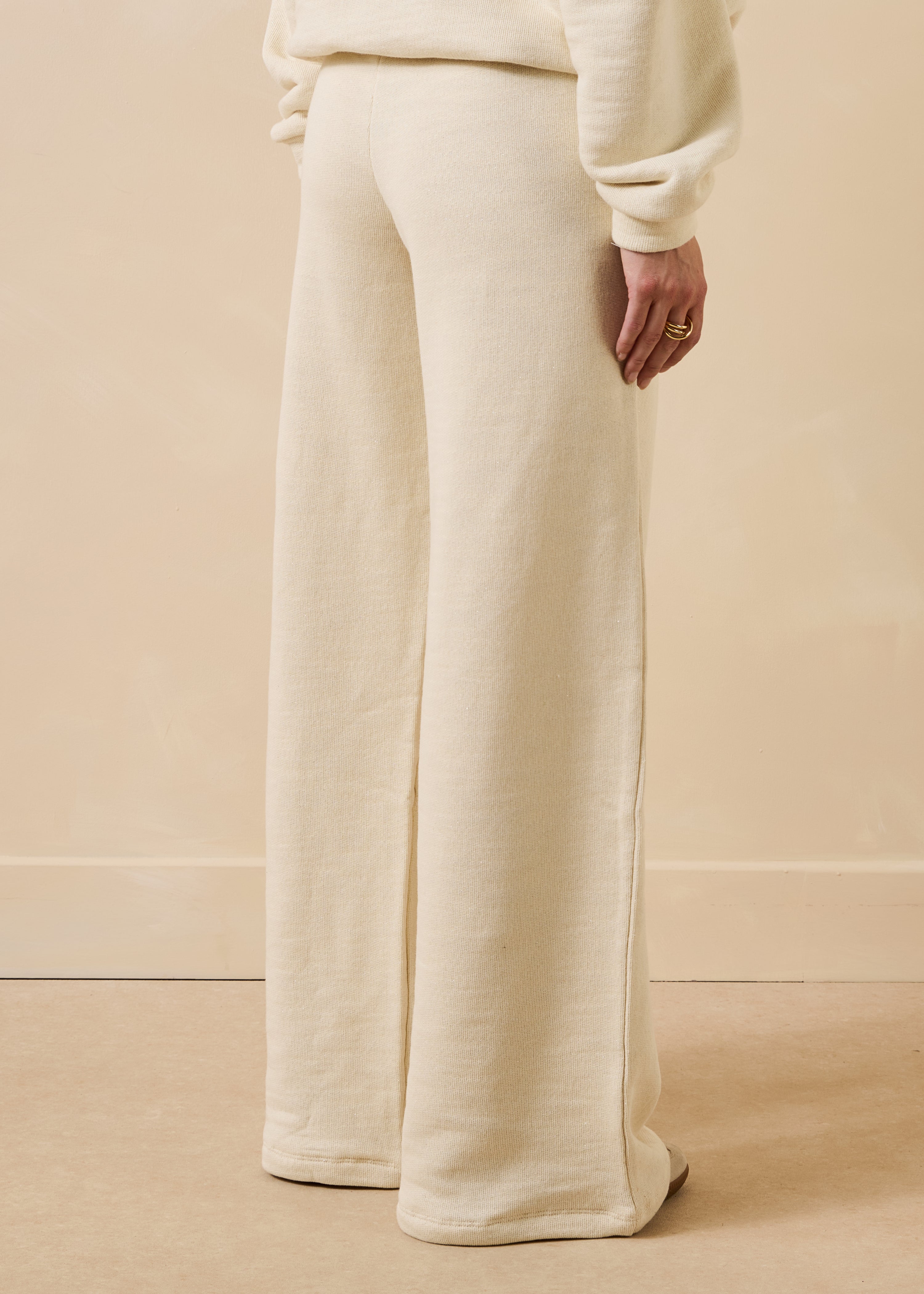 Pantalon large écru en coton biologique