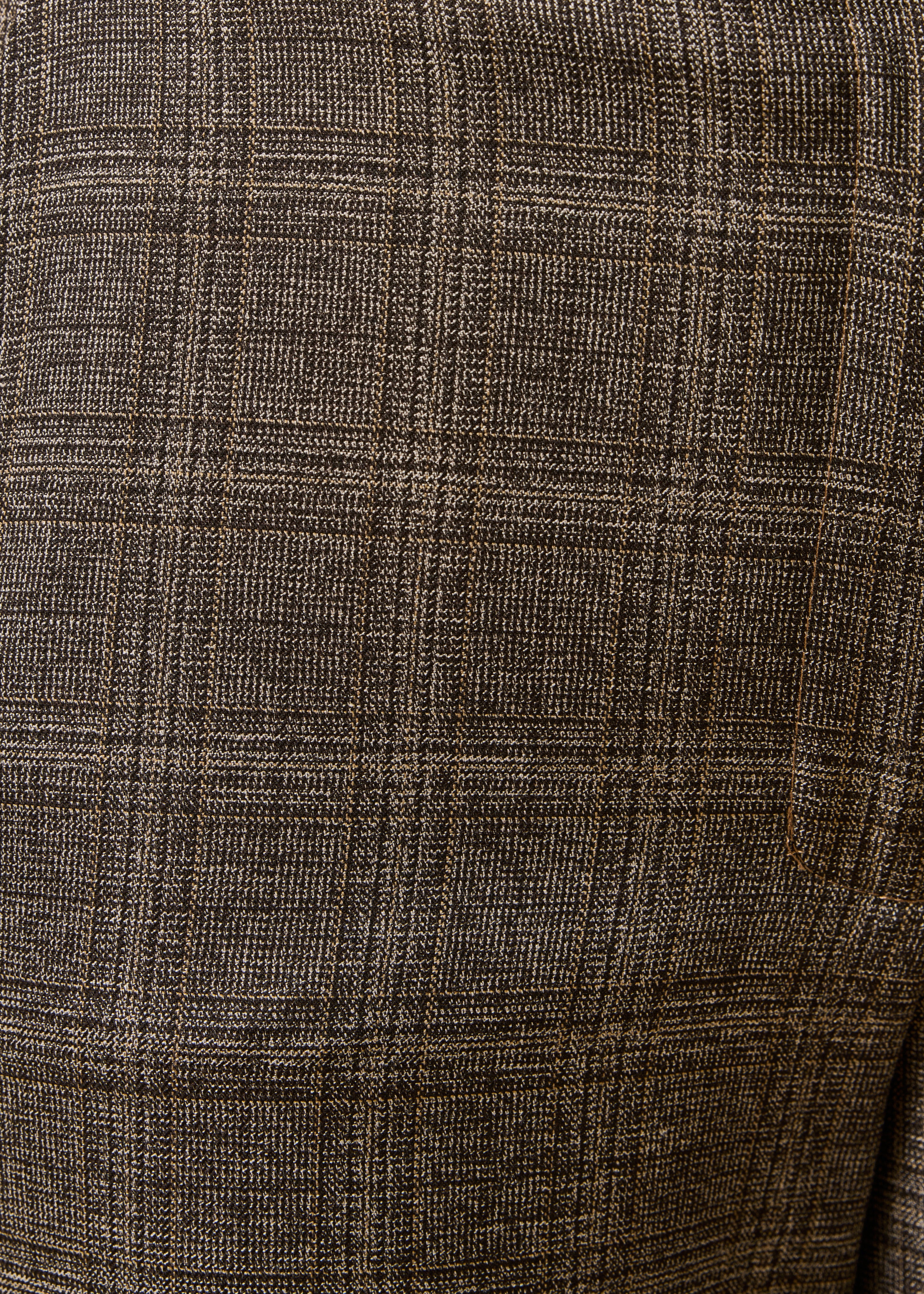 Brown plaid straight-leg pants