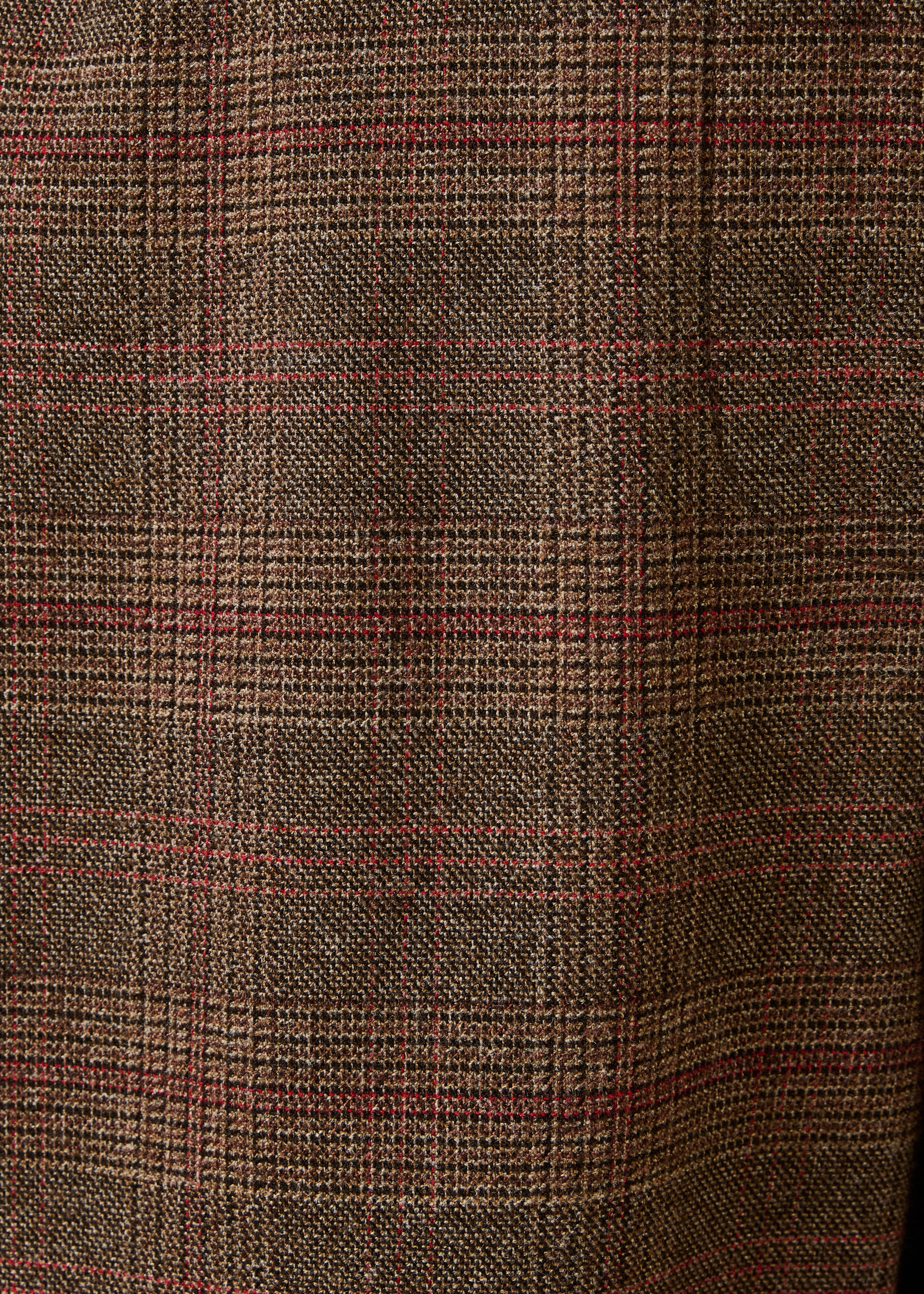 Brown checked carrot pants with elastic waist
