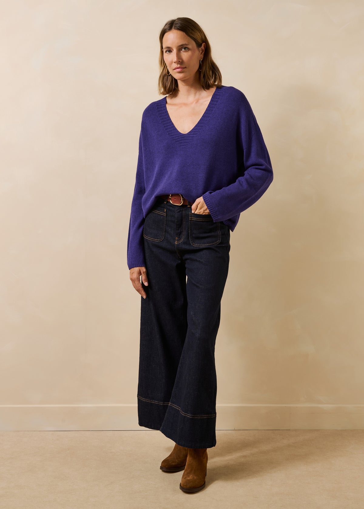 Violetter Pullover - Galate