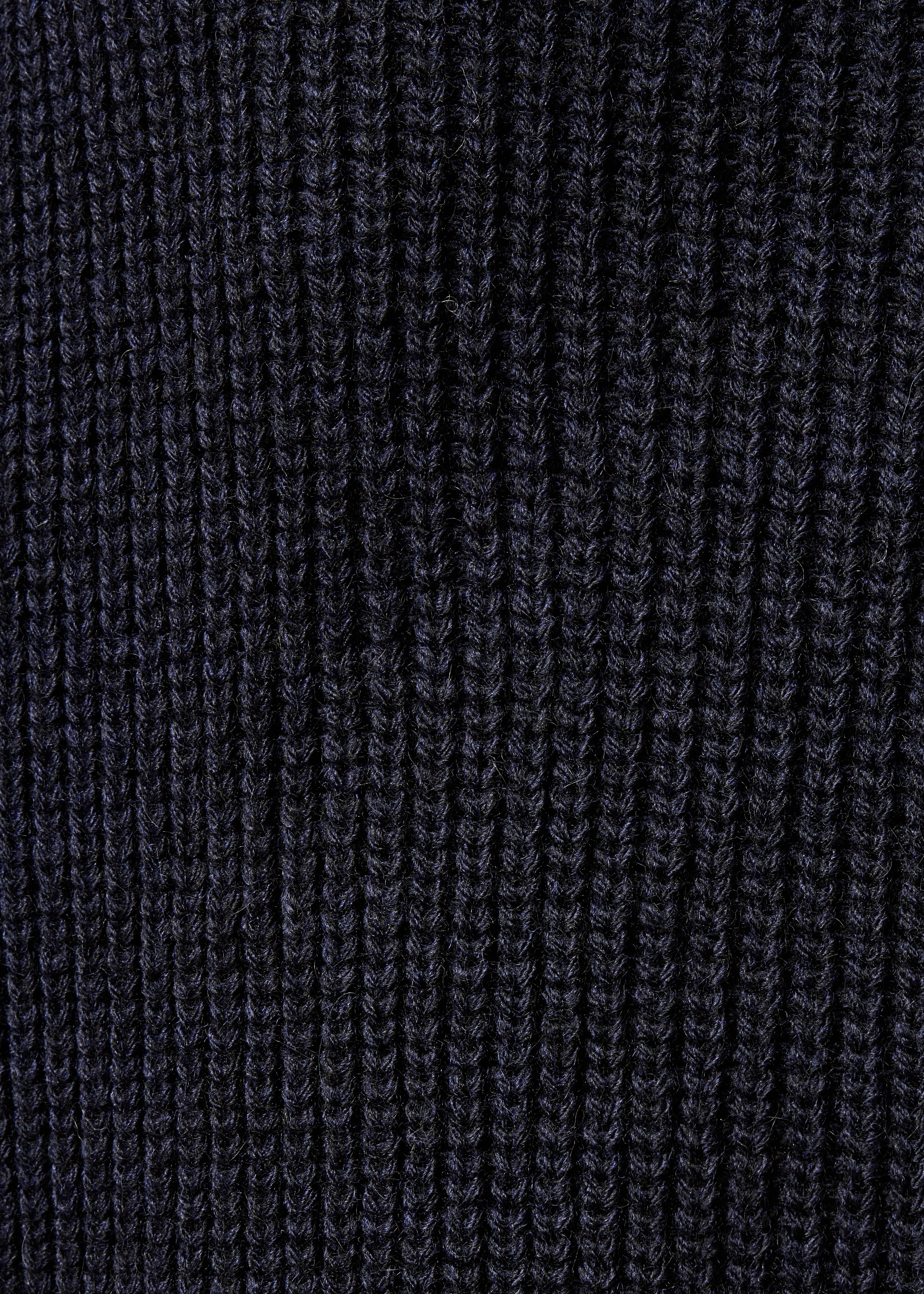 Marineblauer Pullover mit kurzen Ärmeln und Rundhalsausschnitt