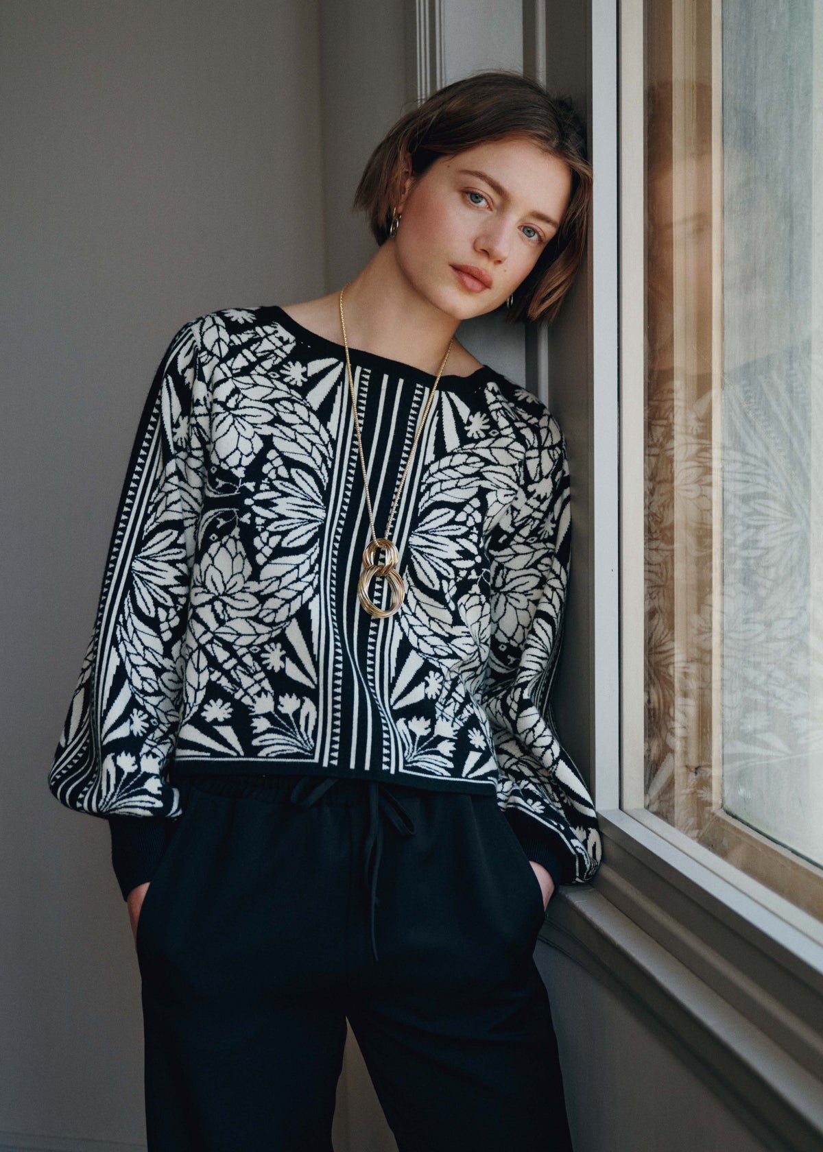 Pull noir et blanc - Gambie