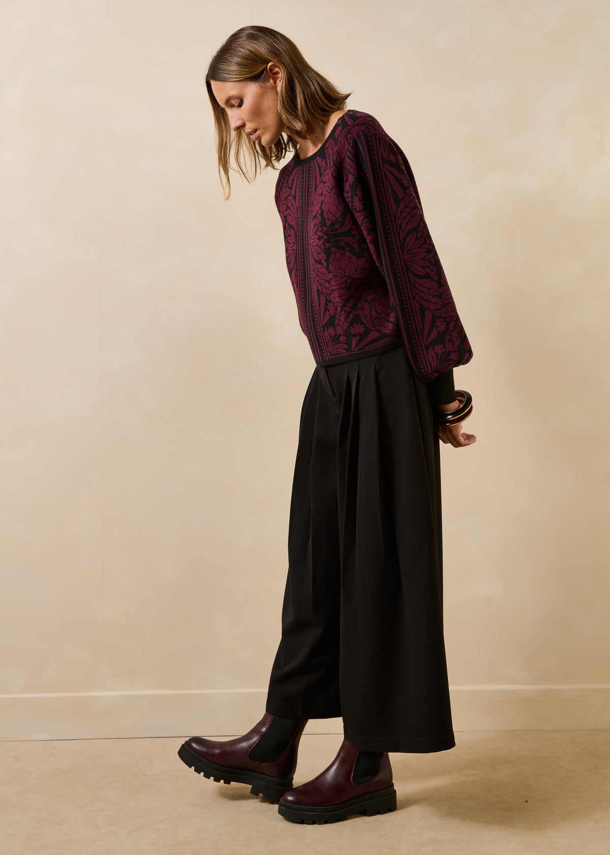 Pullover schwarz und aubergine - Gambie