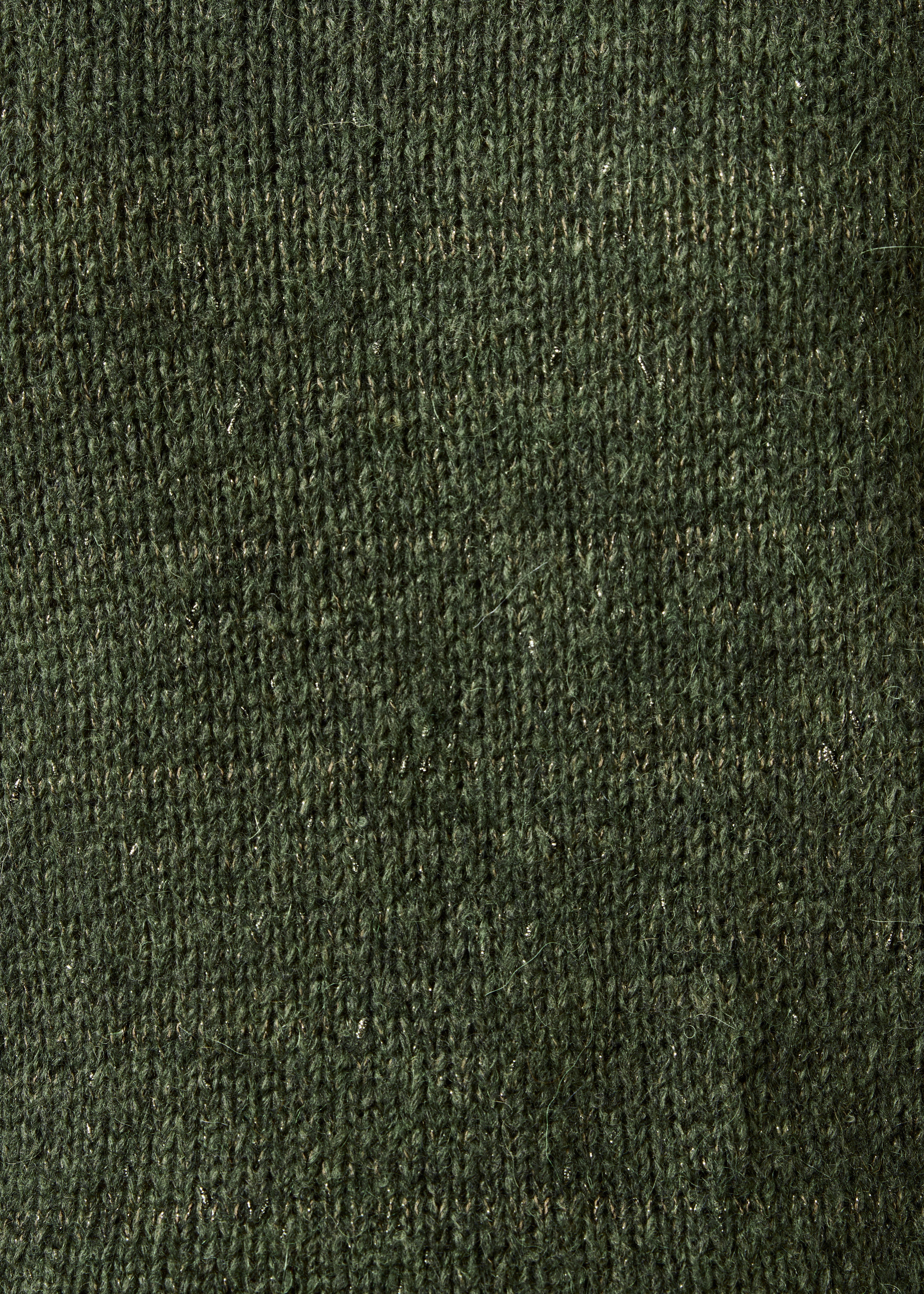 Kaki trui met lange mouwen en ronde hals