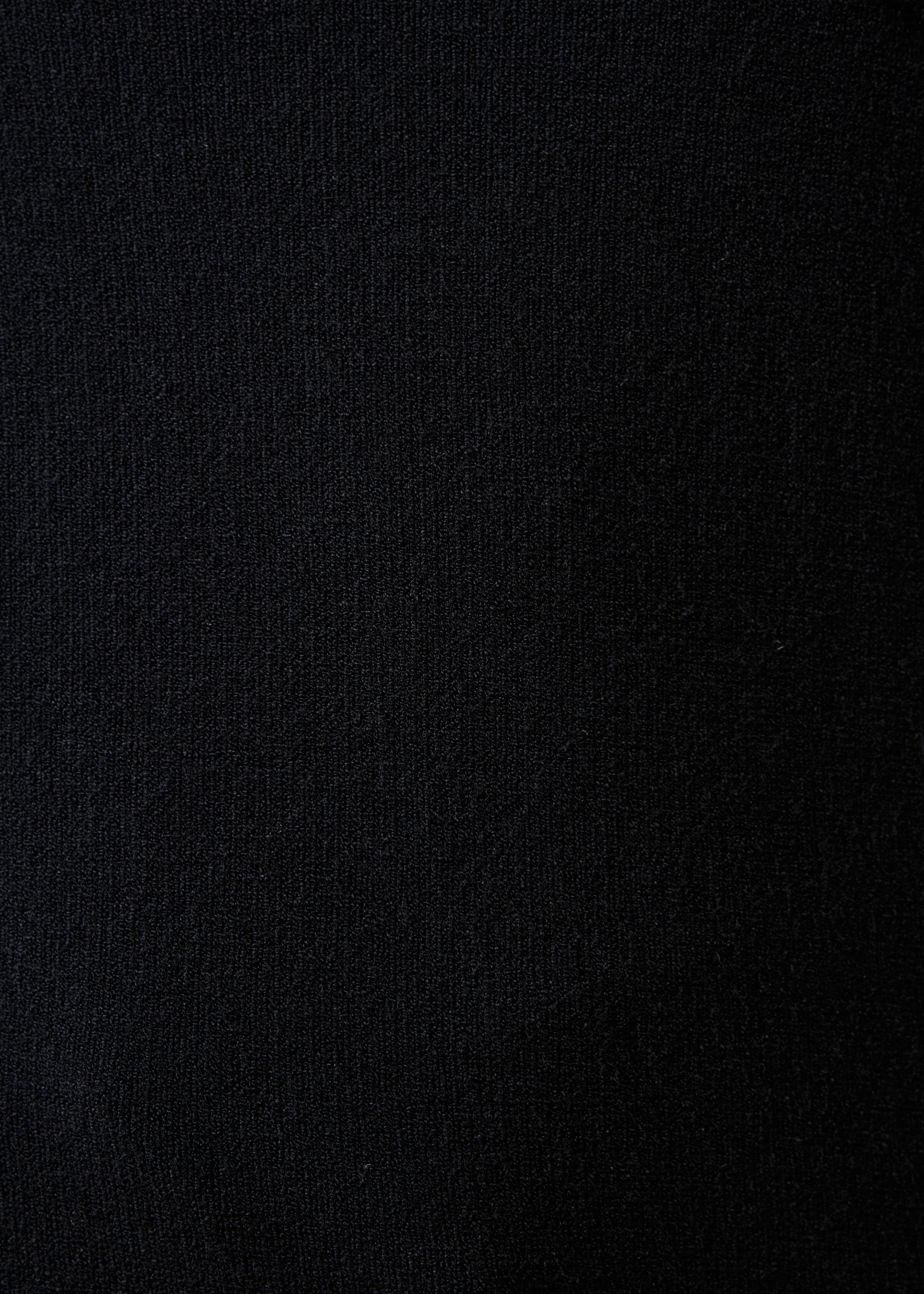 Black long-sleeve draped neckline sweater
