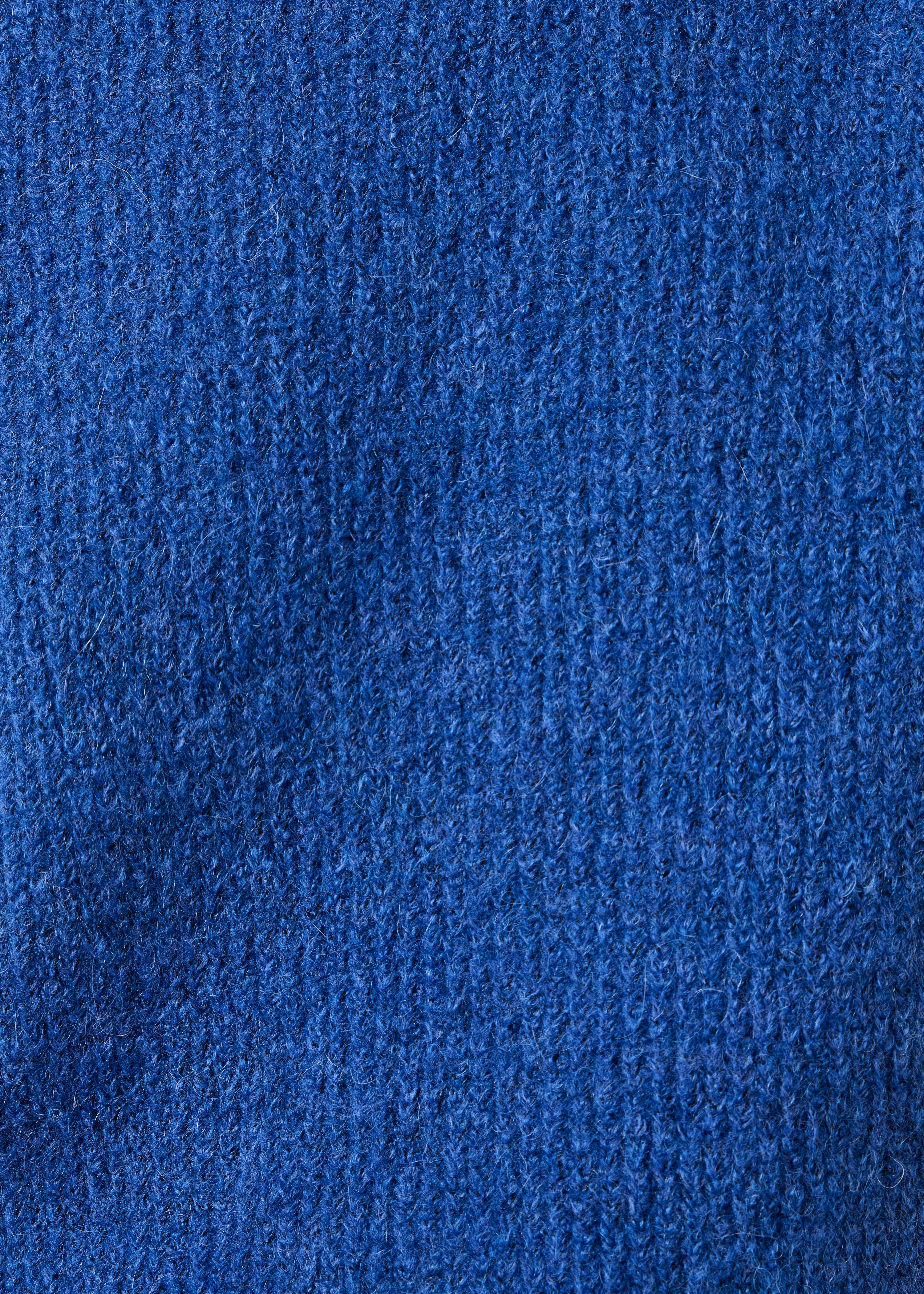 Blue puff sleeve long-sleeve round neck sweater